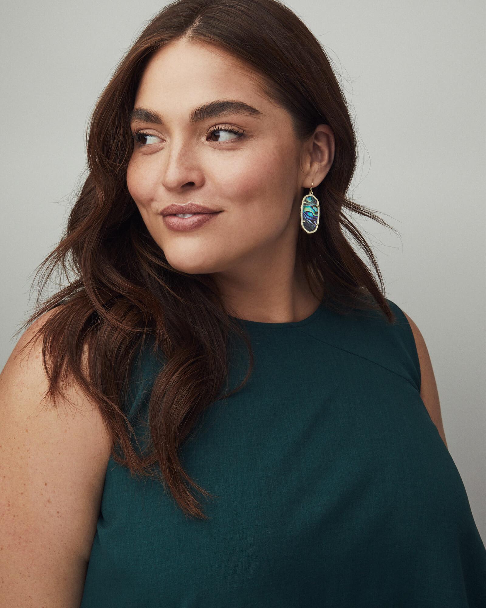 Elle Gold Drop Earrings in Abalone Shell Product Image