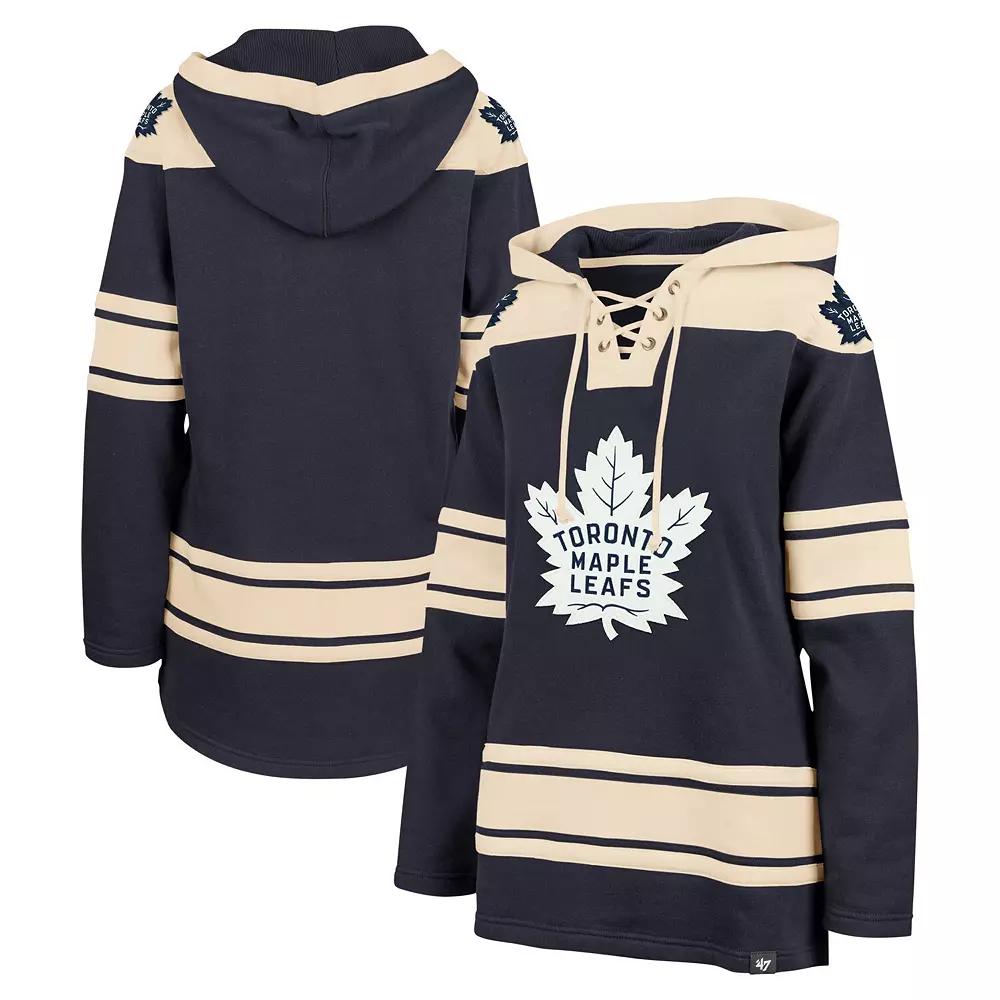 Women's '47  Navy Toronto Maple Leafs Superior Lacer Pullover Hoodie, Size: XL, Mpl Blue Product Image