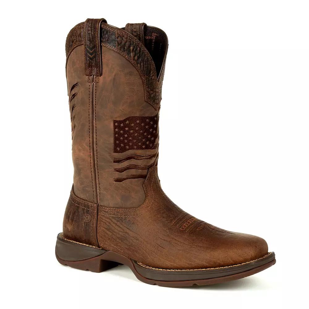 Rebel By Durango Brown Distressed Flag Men's Western Boots,  Product Image