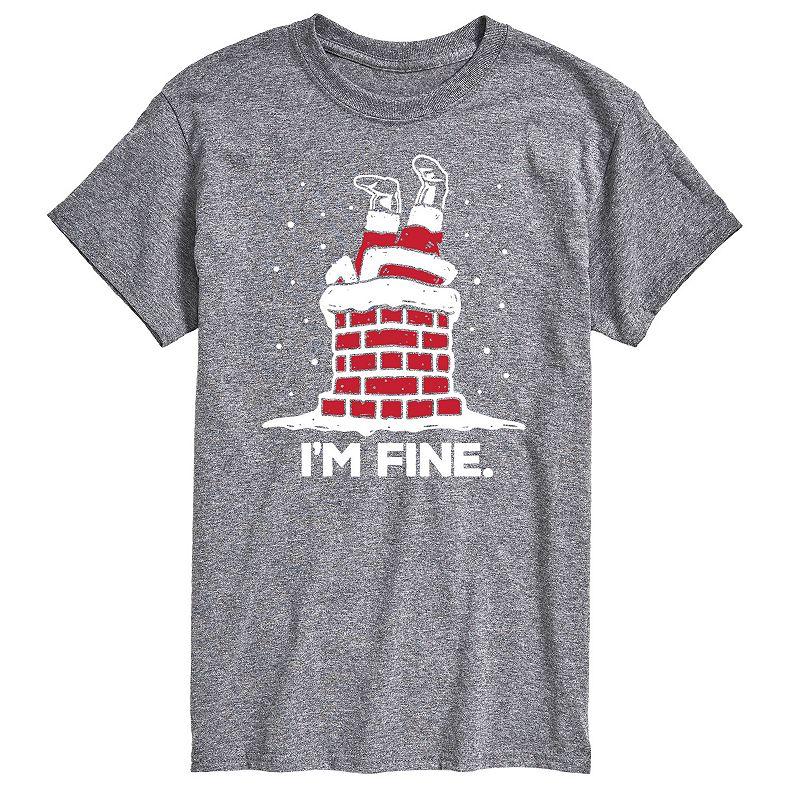 Big & Tall I'm Fine Santa Chimney Graphic Tee, Men's,  Product Image