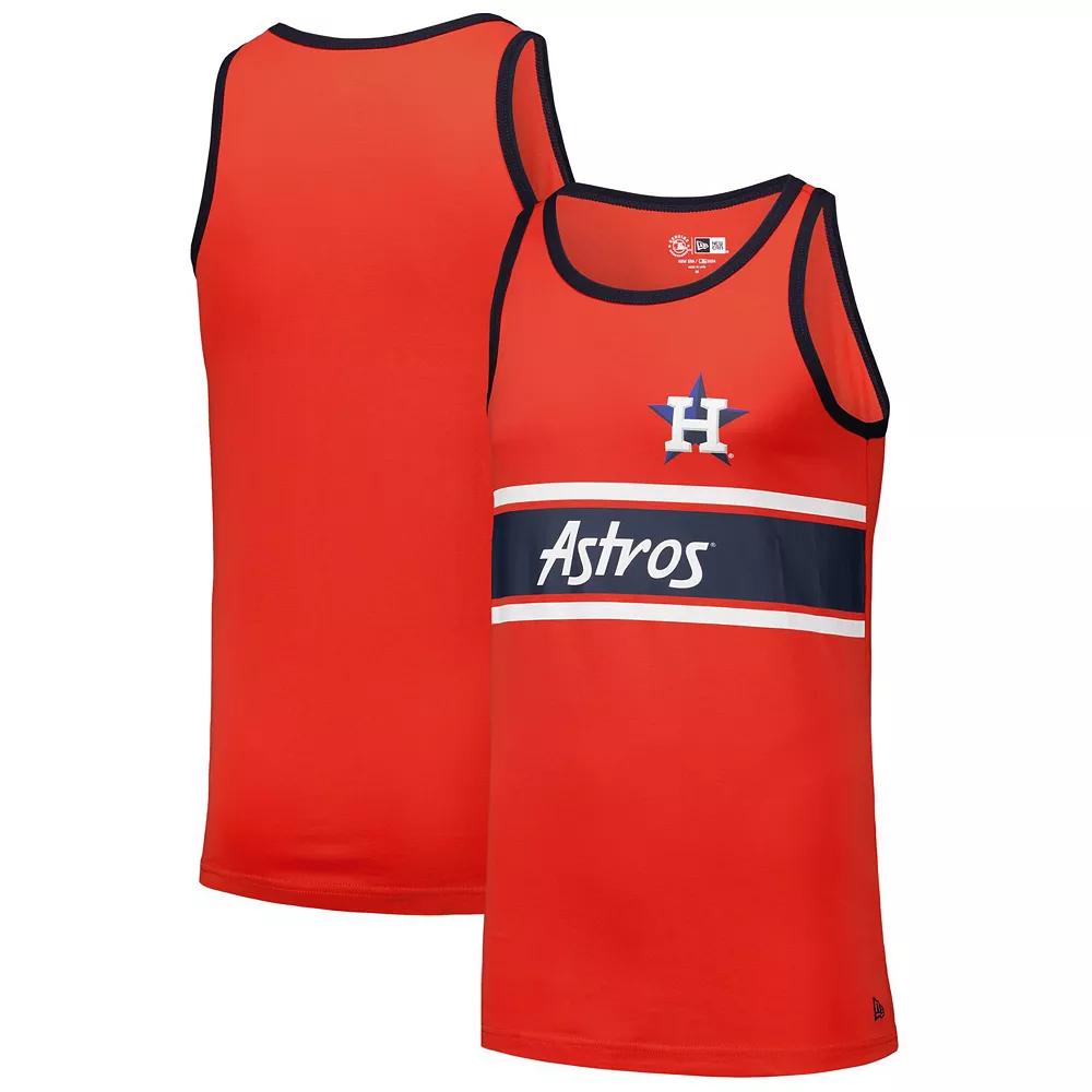 Men's New Era Orange Houston Astros Jersey Ringer Tank Top,  Product Image