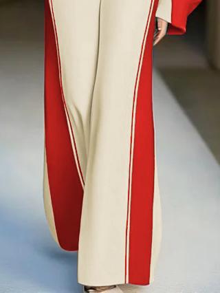 Loose Wide Leg Striped Casual Pants Bottoms Trousers Product Image