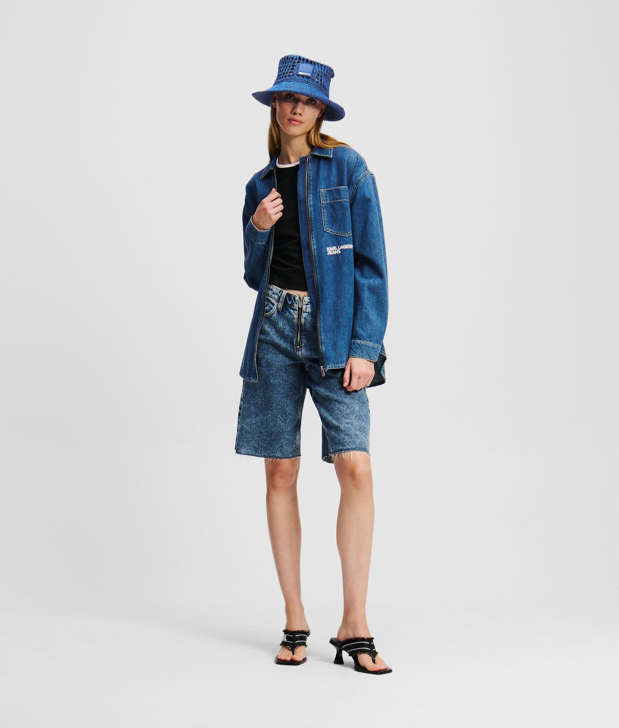 ZIP-FRONT DENIM SHIRT Product Image