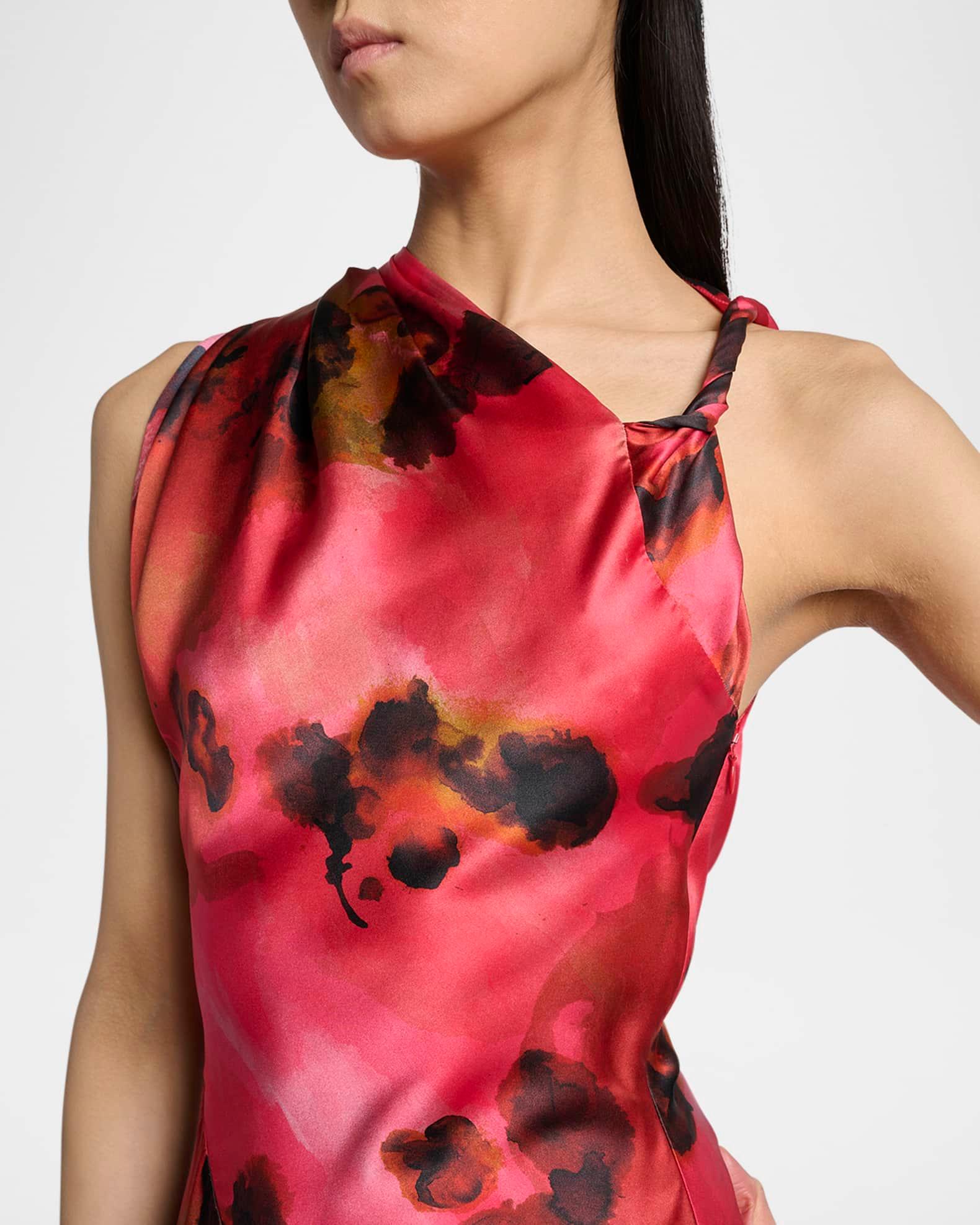 Sleeveless Draped Silk Midi Dress Product Image