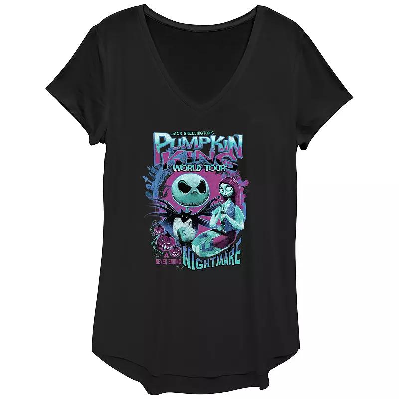 Disney's The Nightmare Before Christmas Juniors' Pumpkin King World Tour Graphic Tee, Women's,  Product Image