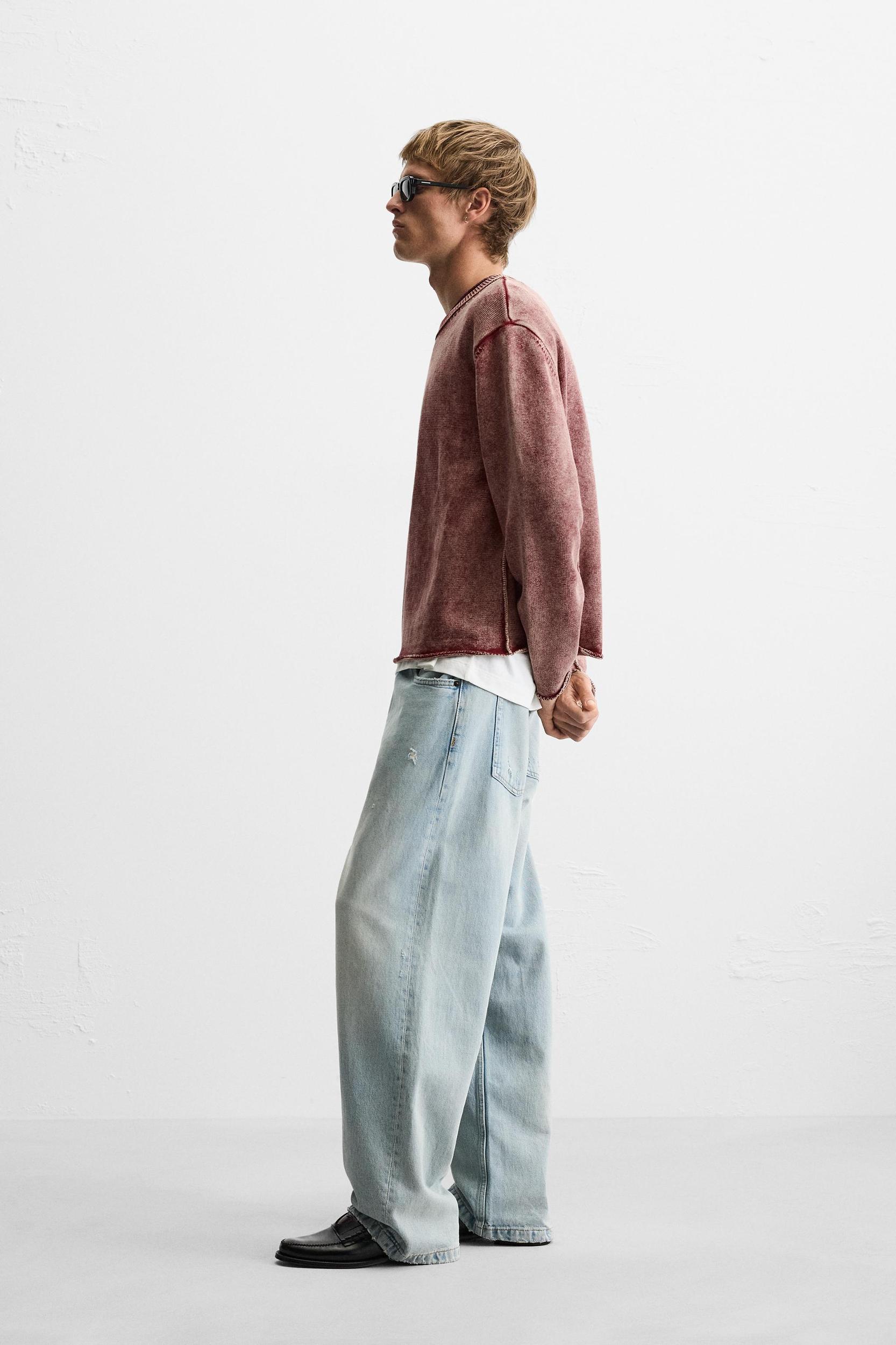 WASHED TEXTURED SWEATER Product Image