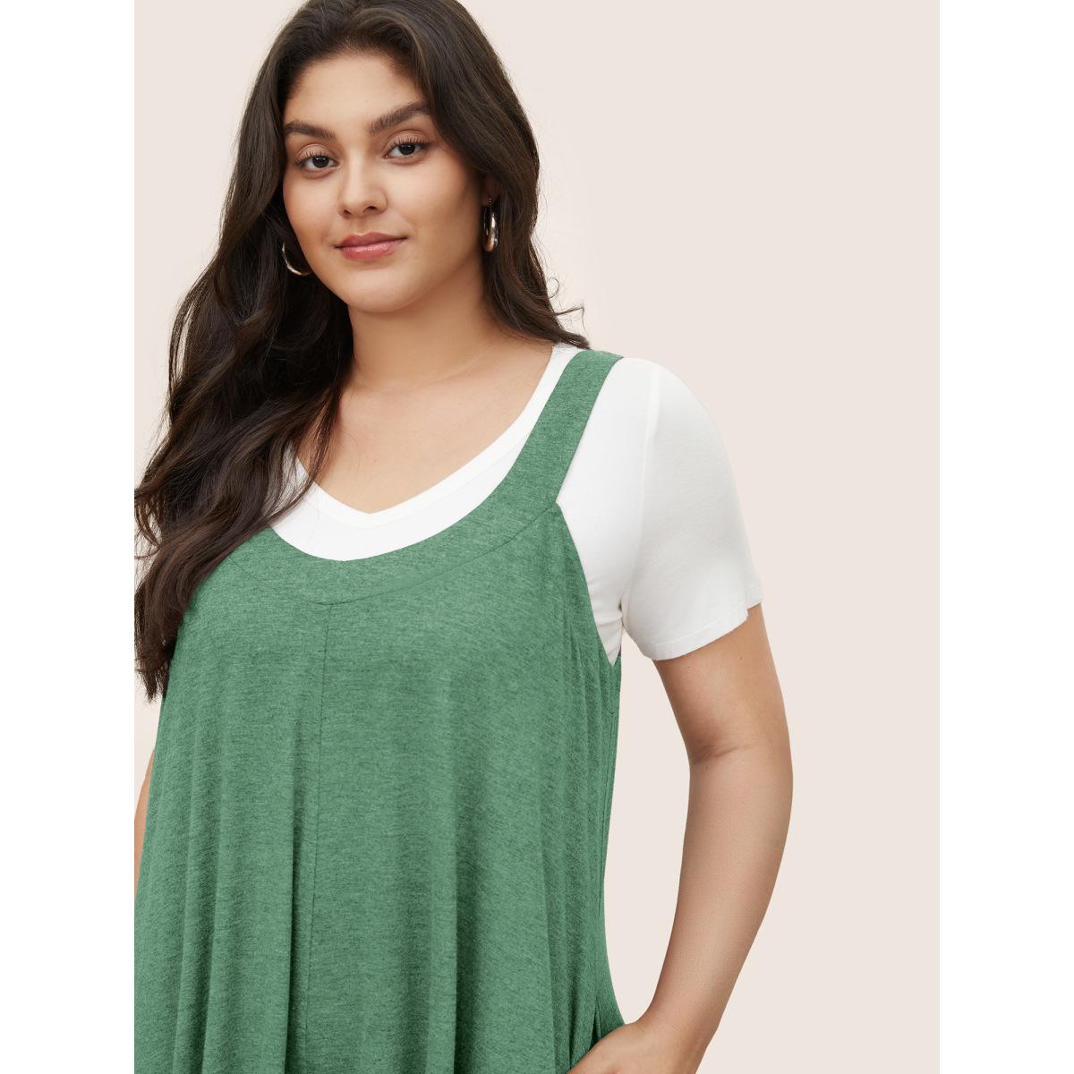 Plus Size Palemauve Supersoft Essentials Solid Pocket Adjustable Straps Jumpsuit Women Casual Sleeveless Non Everyday Loose Jumpsuits BloomChic 10/M Product Image