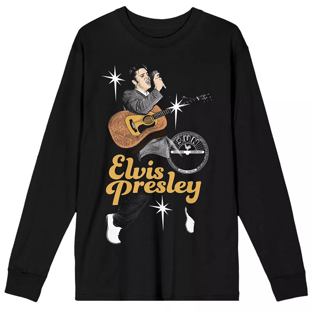 Men's Sun Records Elvis Presley Long Sleeve Graphic Tee, Size: Large 30, Black Product Image