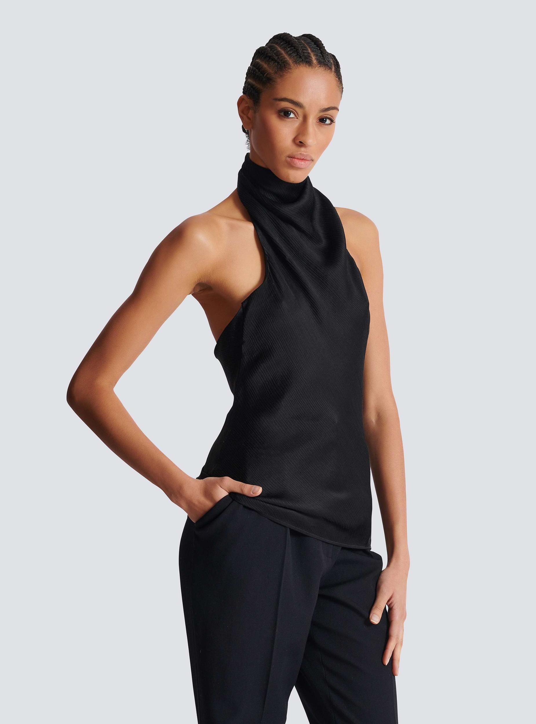 Backless crepe satin top Product Image