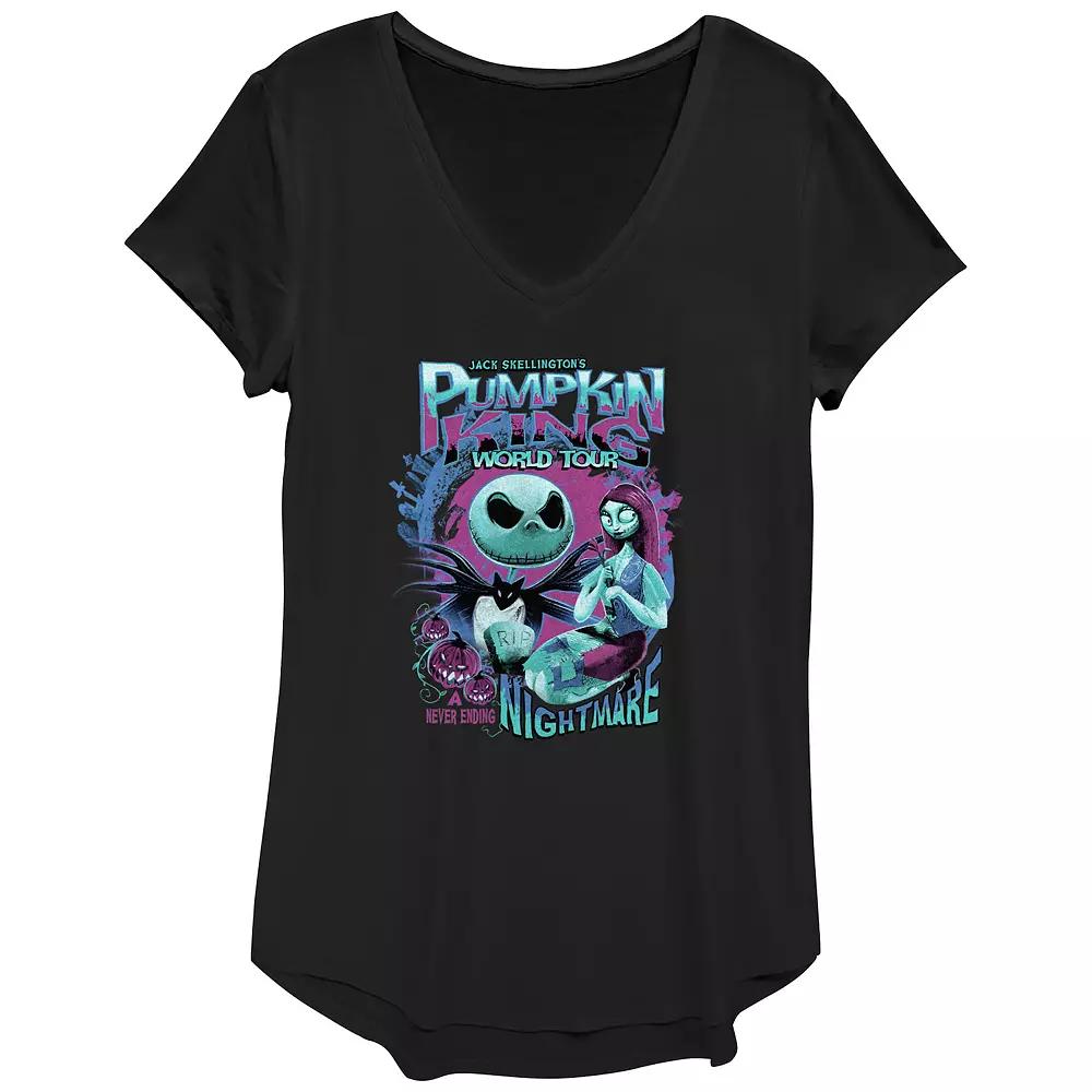 Disney's The Nightmare Before Christmas Juniors' Pumpkin King World Tour Graphic Tee, Women's,  Product Image