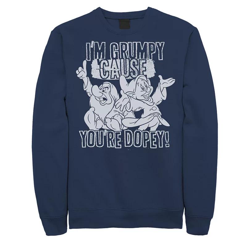 Disney's Snow White Grumpy Cause You're Dopey Men's Sweatshirt, Size: Large, Blue Product Image