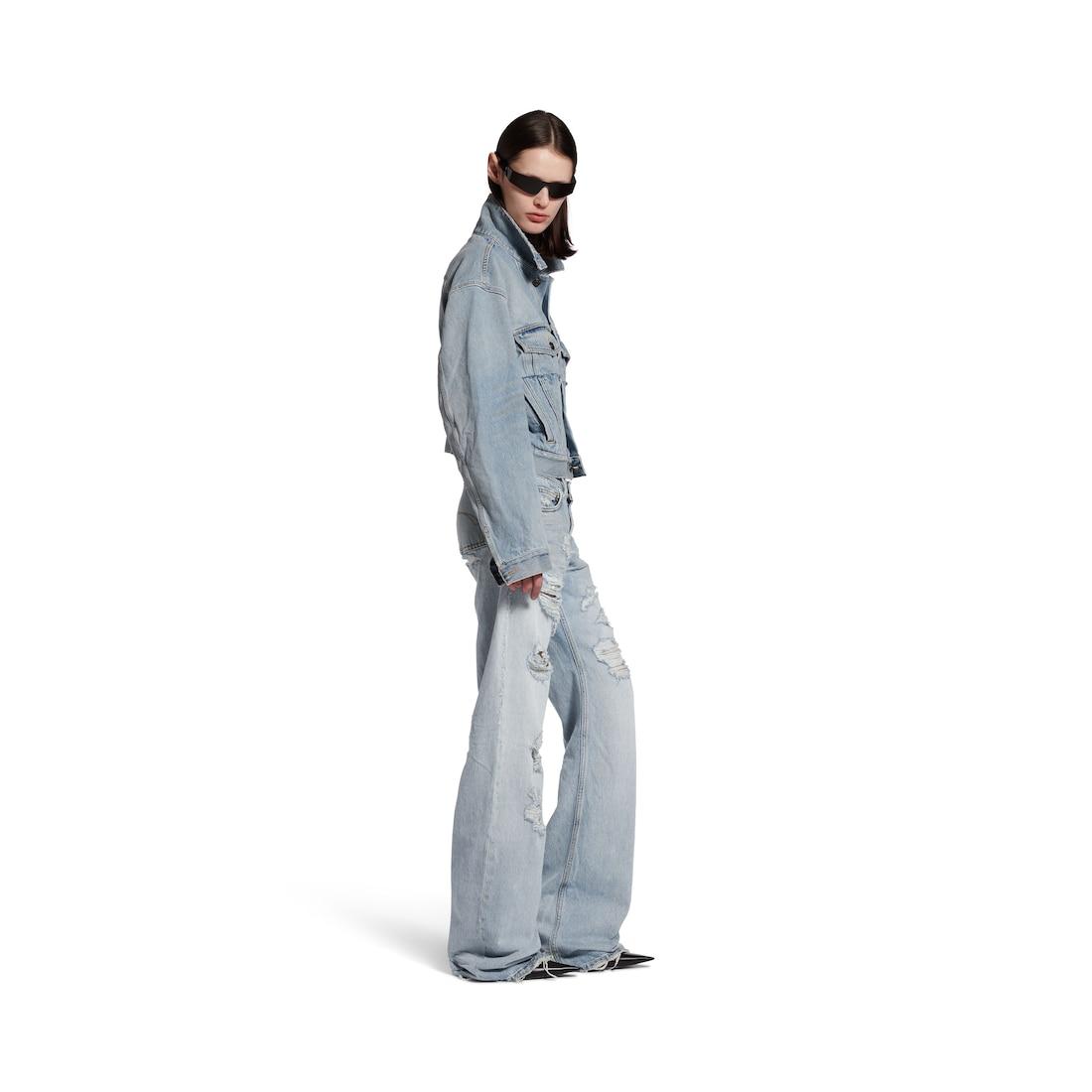 Women's Fitted Low-waist Pants in Light Blue Product Image
