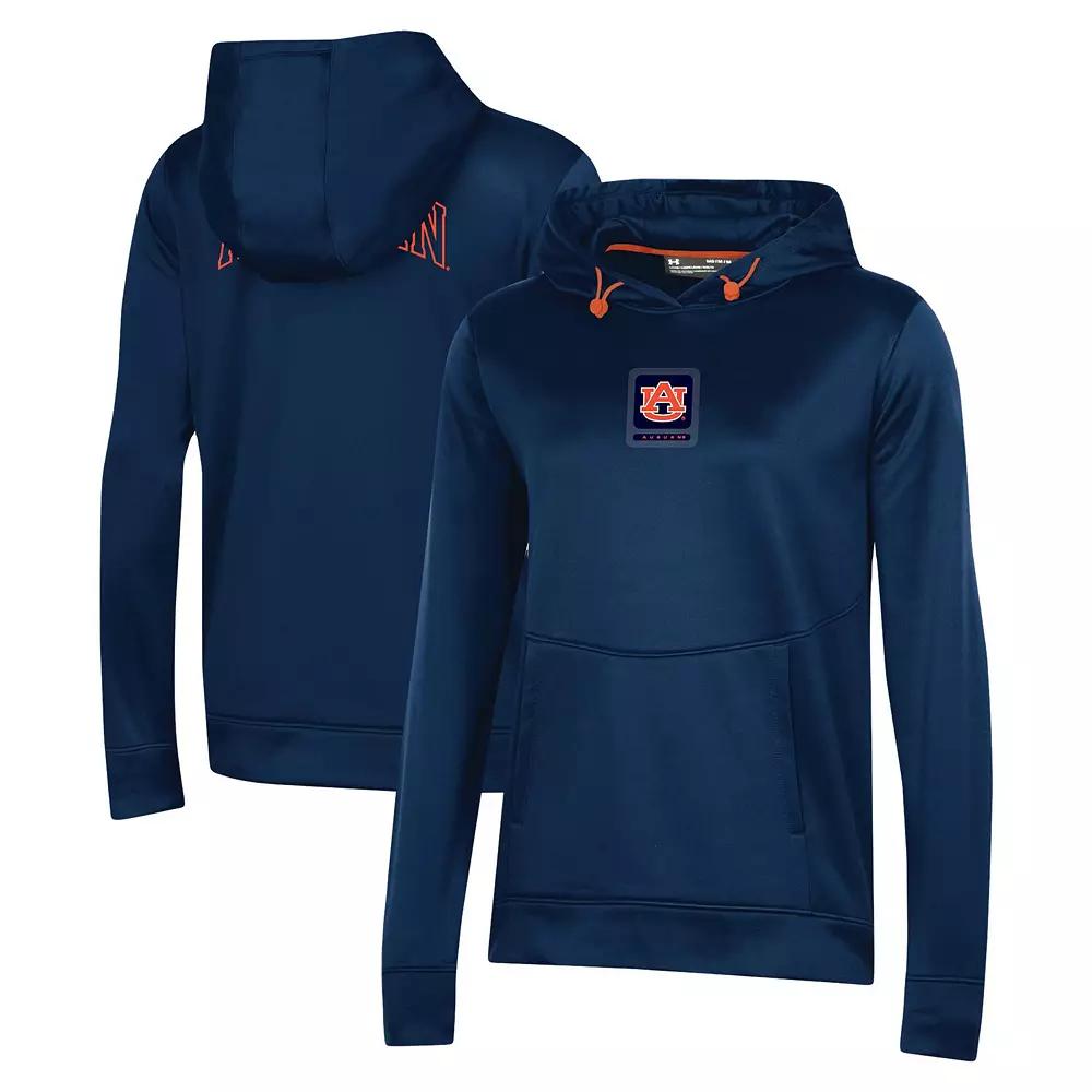 Women's Under Armour Navy Auburn Tigers 2023 Sideline Performance Pullover Hoodie,  Product Image