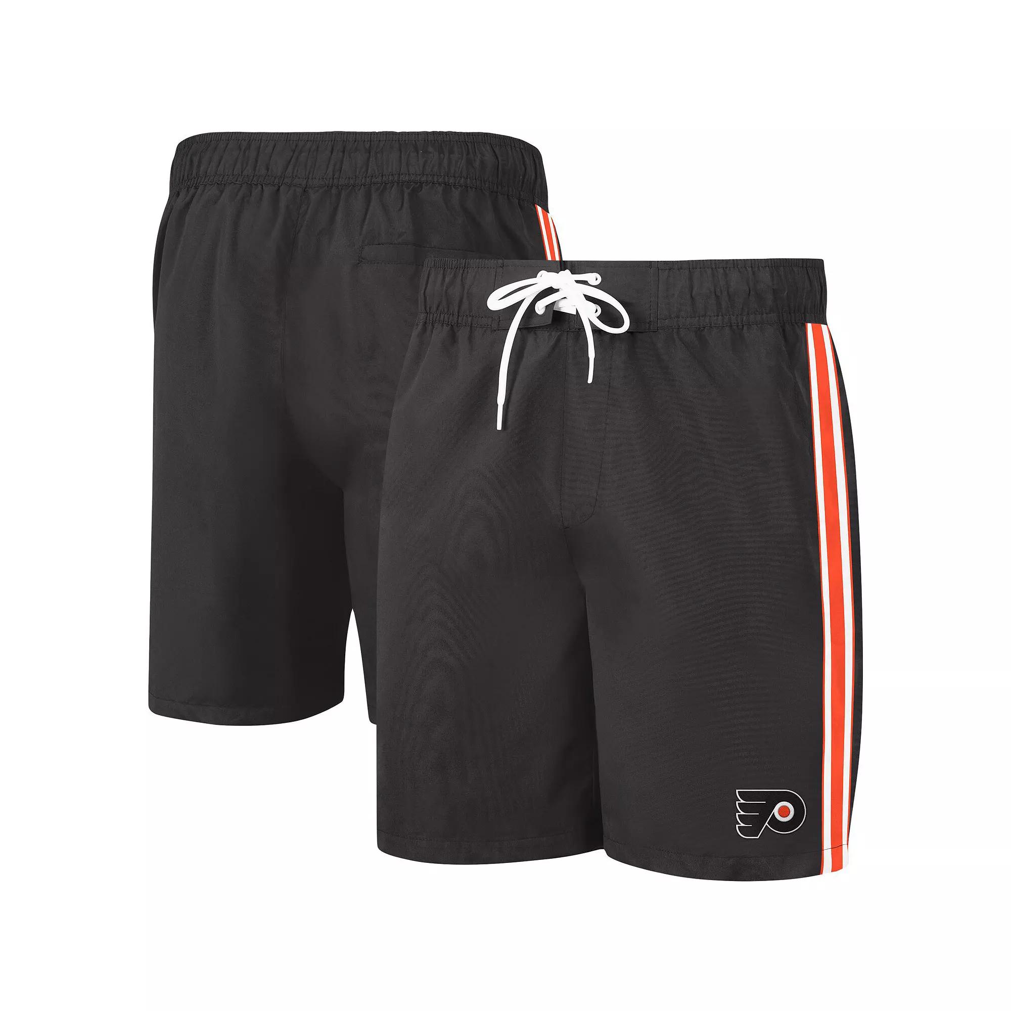 Men's G-III Sports by Carl Banks Black/Orange Philadelphia Flyers Sand Beach Swim Shorts,  Product Image