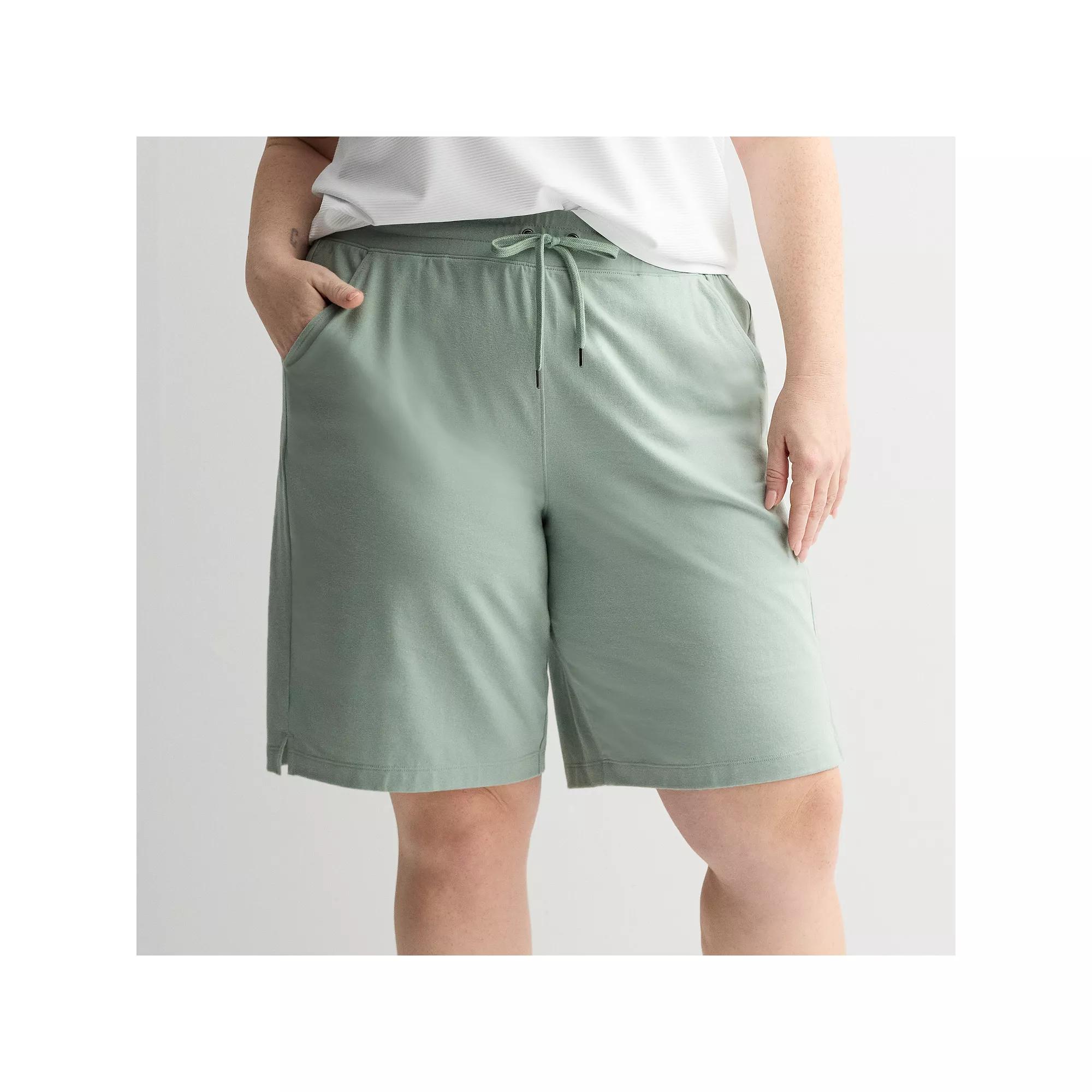 Plus Size Tek Gear® Essential Elastic Waist Bermuda Shorts, Women's, Size: 2XL, Ostego Bay Product Image