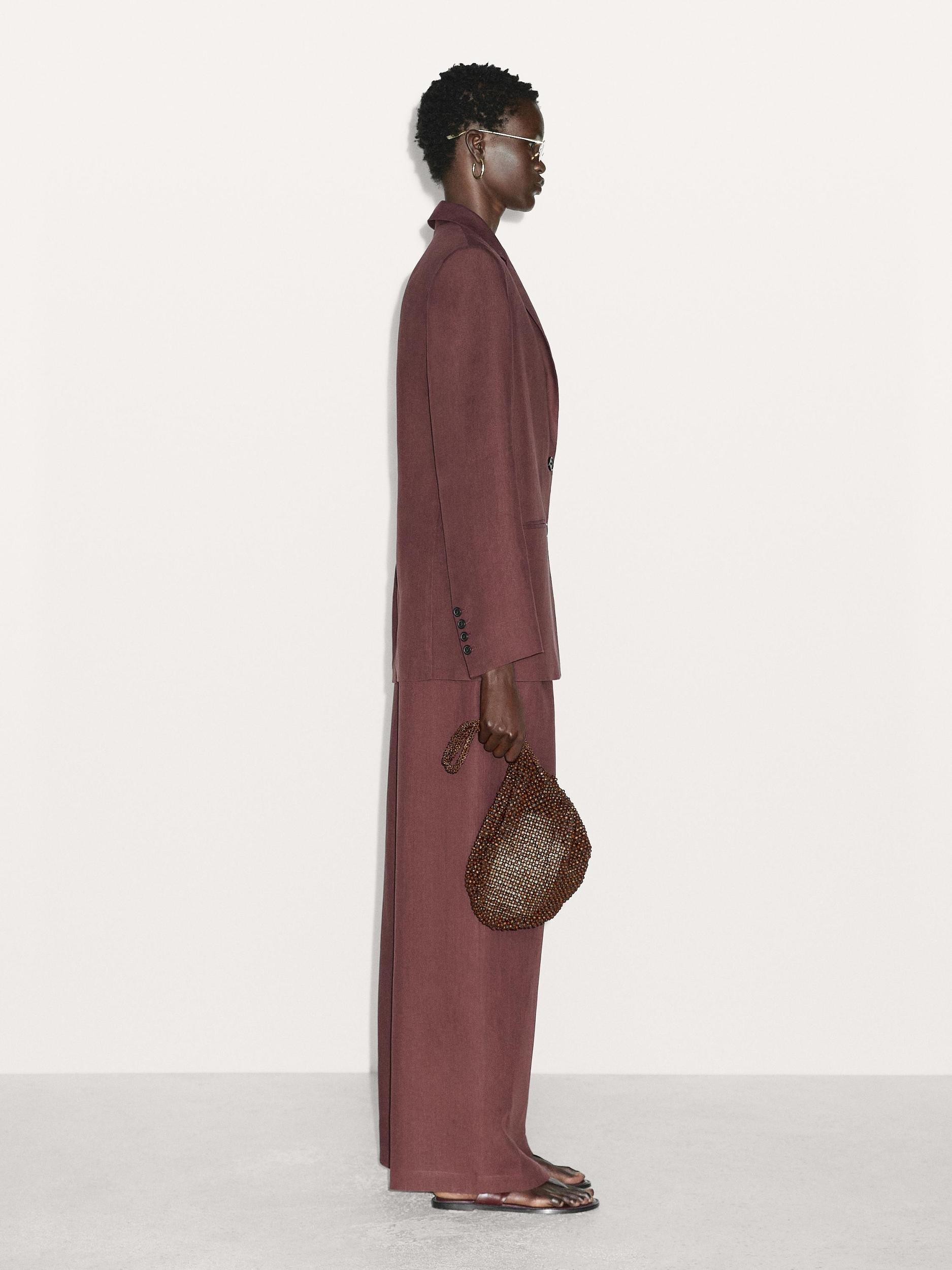 100% linen two-button blazer Product Image