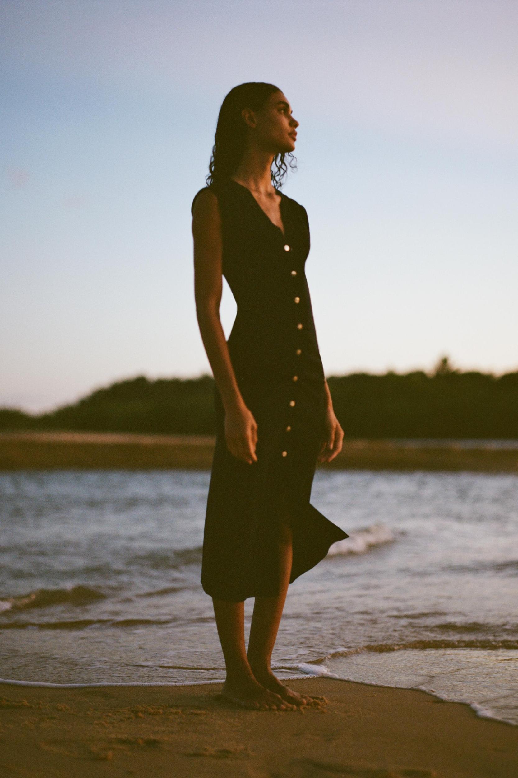 RUCHED MIDI DRESS Product Image