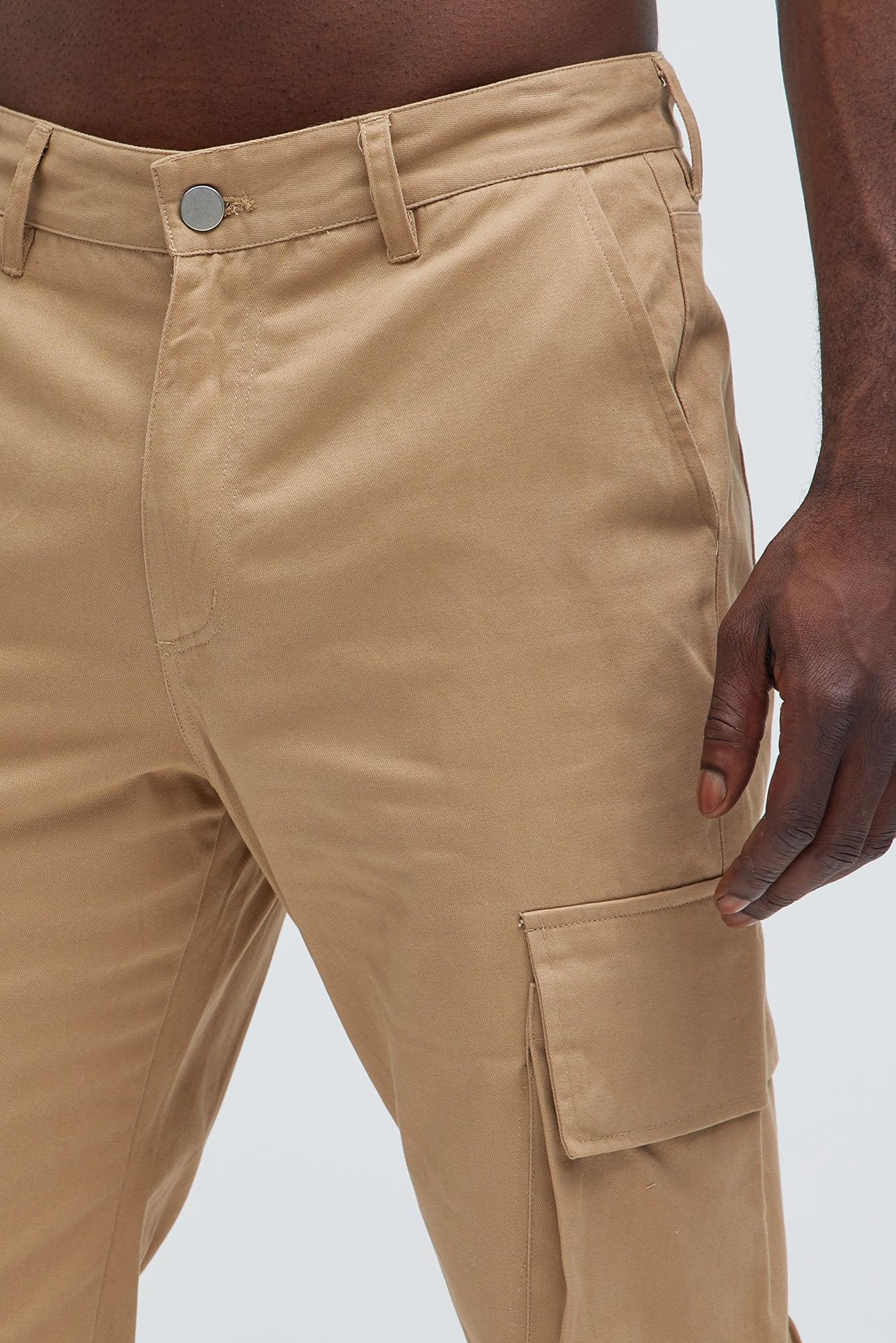 Loose Screw Baggy Cargo Pants - Khaki Product Image