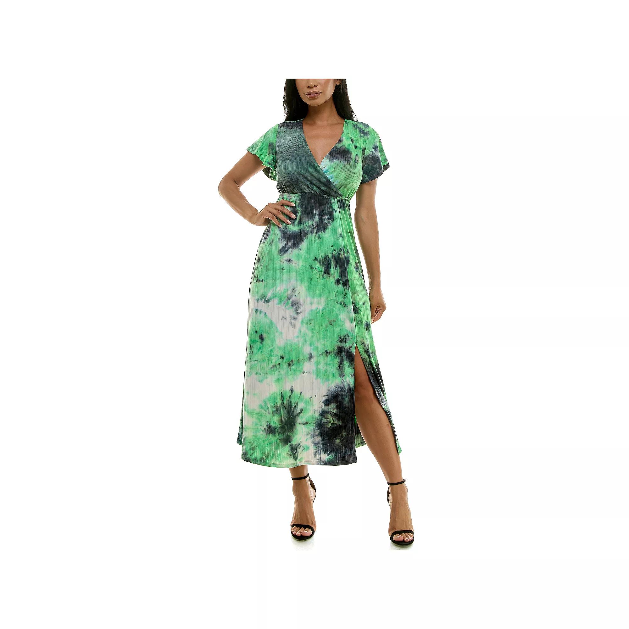Women's Nina Leonard Flutter Sleeve Maxi Dress,  Product Image