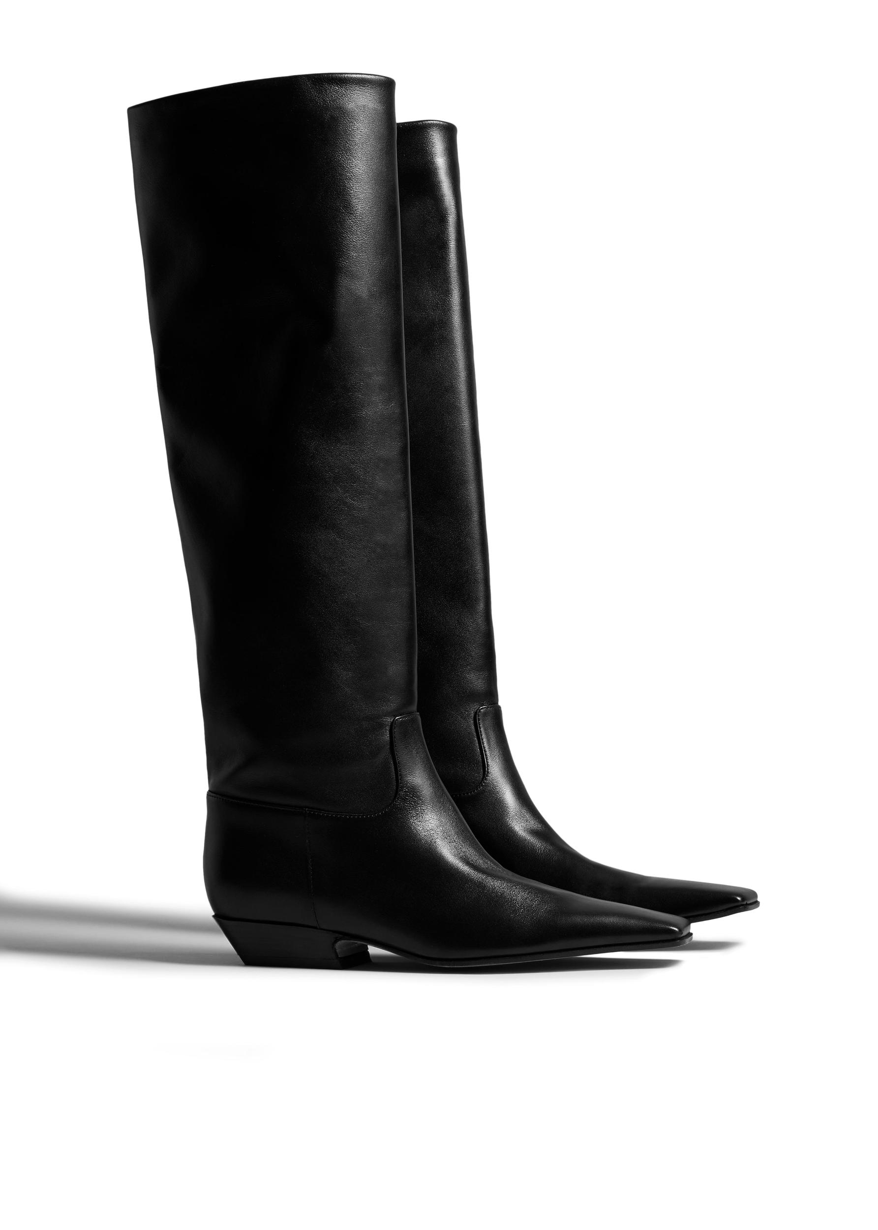 Marfa Knee-High Boot in Black Leather Product Image