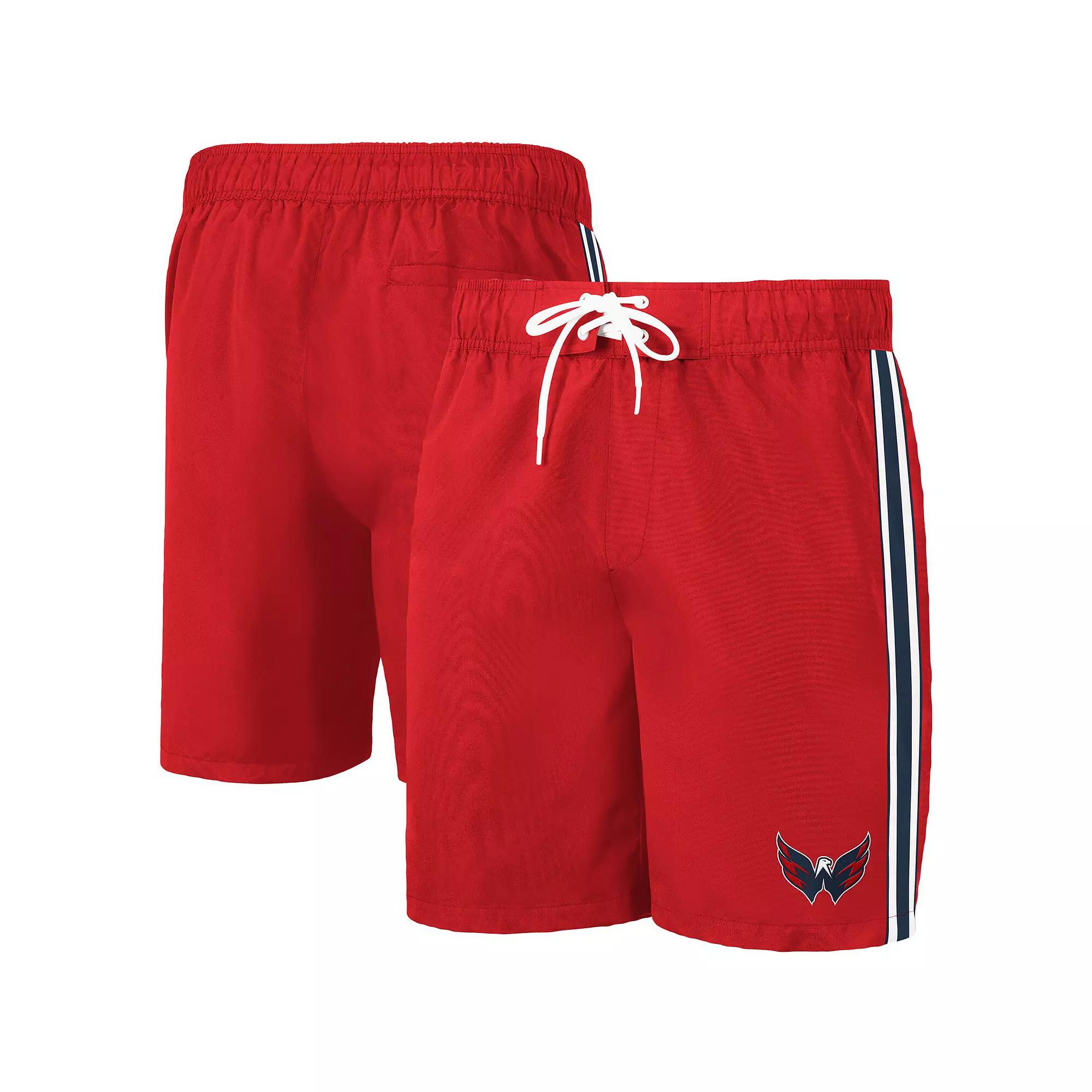 Men's G-III Sports by Carl Banks Red/Navy Washington Capitals Sand Beach Swim Shorts,  Product Image