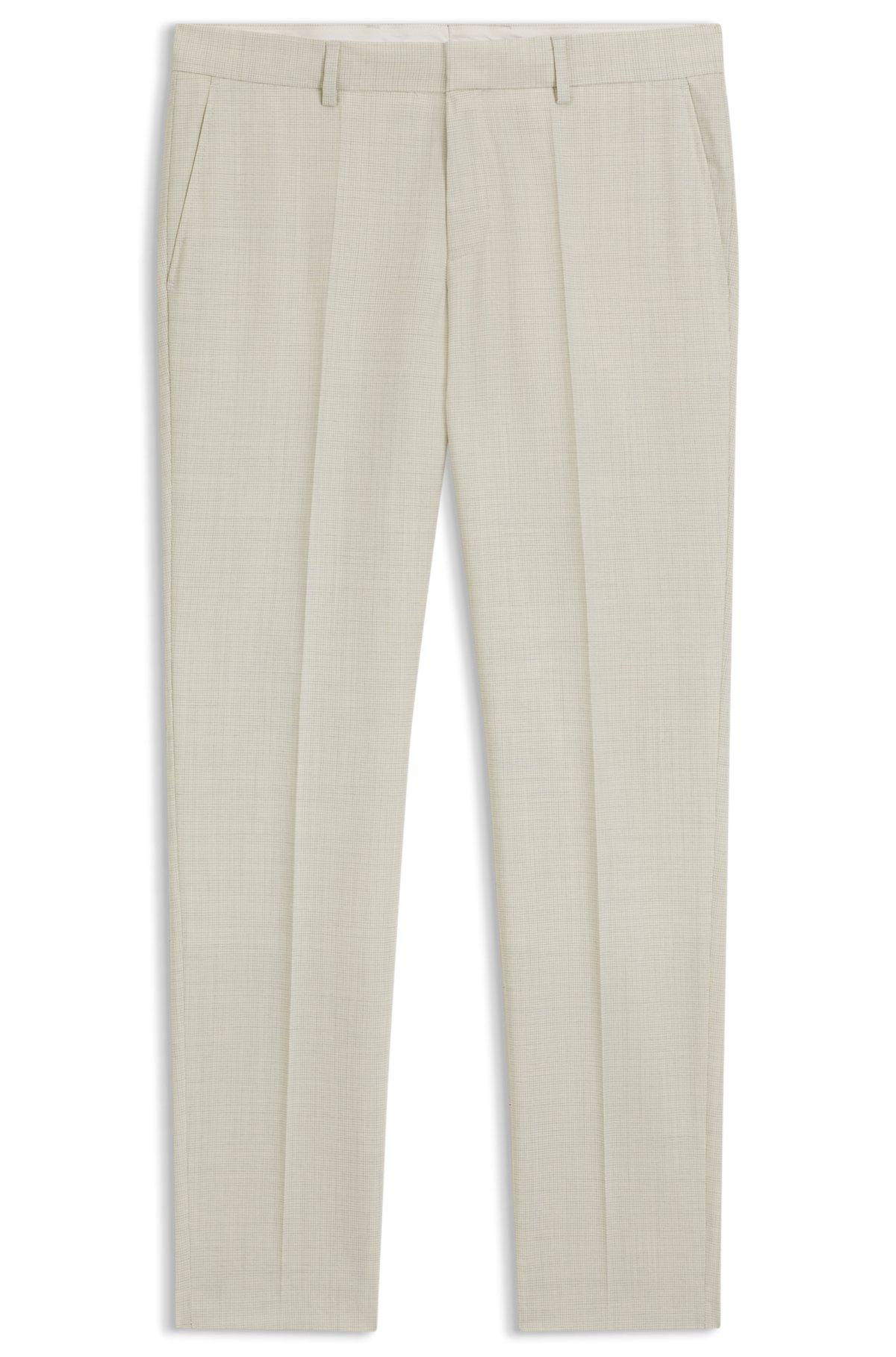 Formal trousers in a patterned virgin-wool blend Product Image