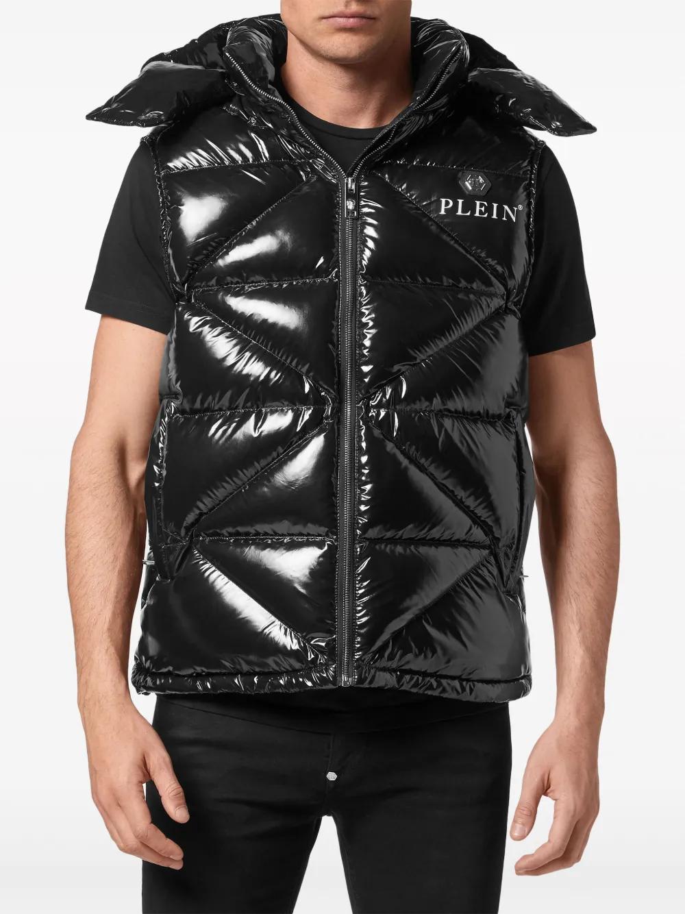 Hexagon logo-plaque padded gilet Product Image