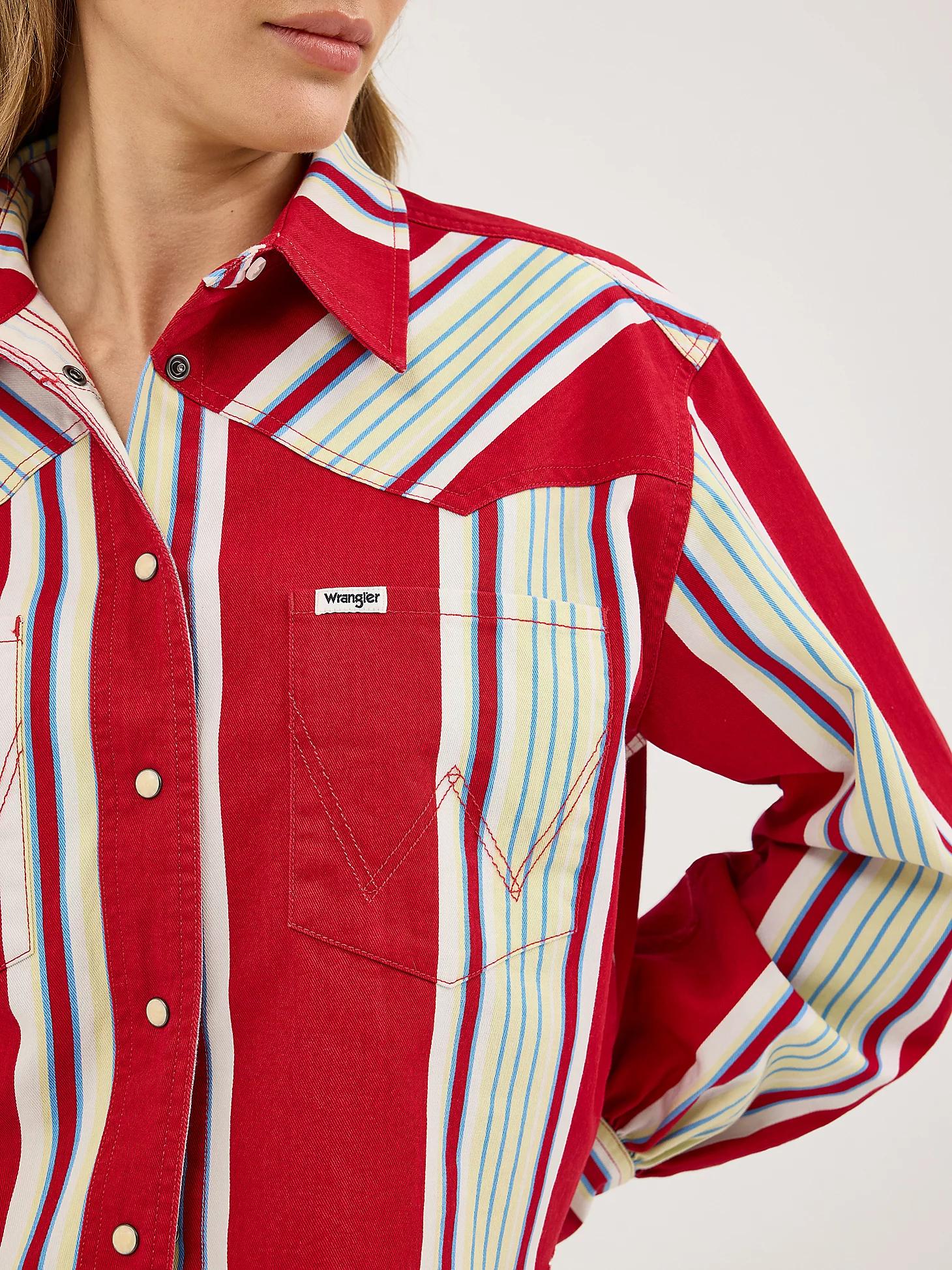Women's Stripe Cut-Off Shirt | Women's TOPS | Wrangler® Product Image