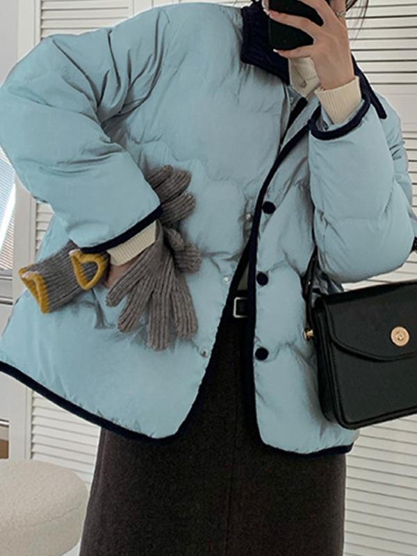 Contrast Color Lapel Neck Jacket Product Image