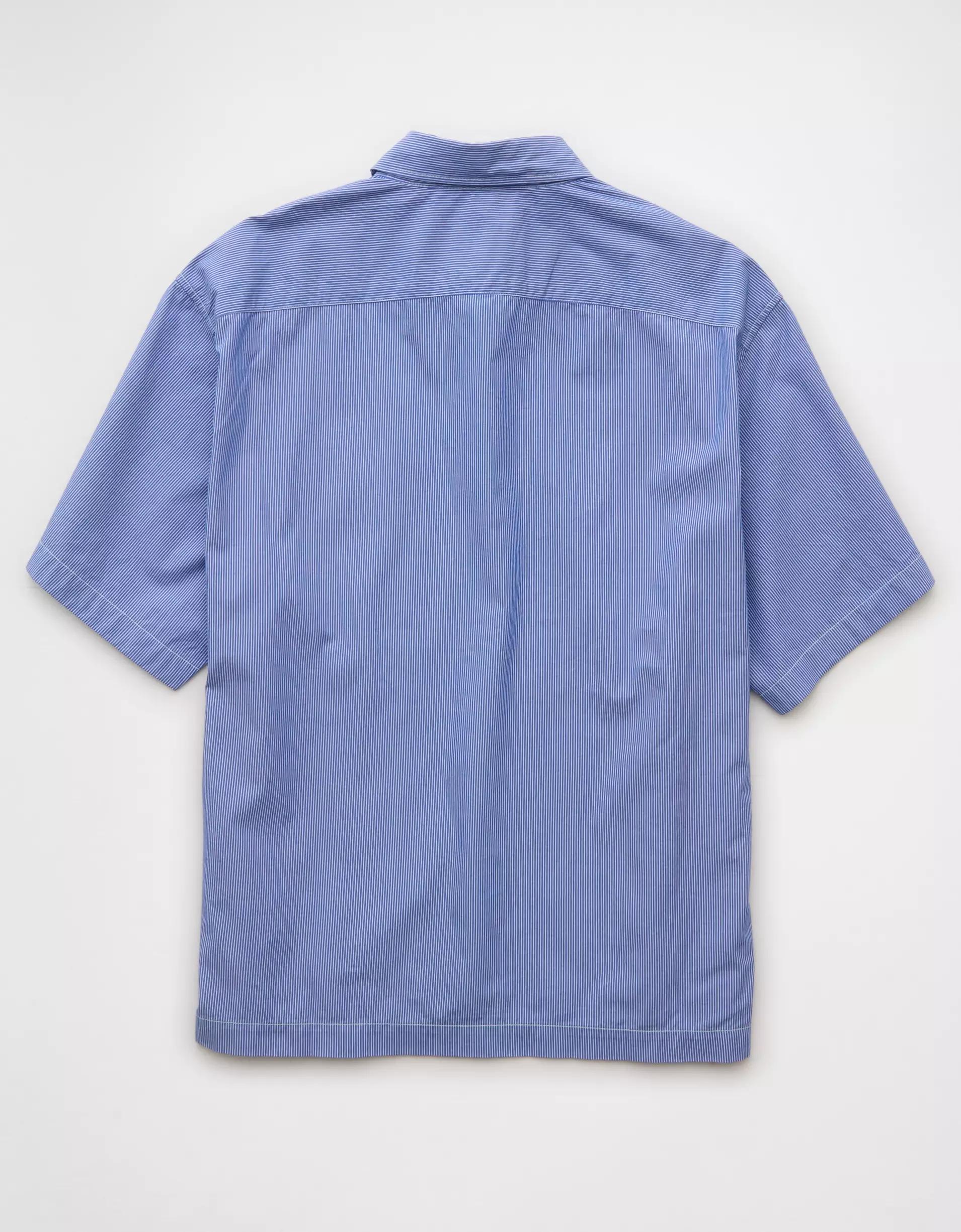 AE Poolside Poplin Striped Button-Up Shirt Product Image