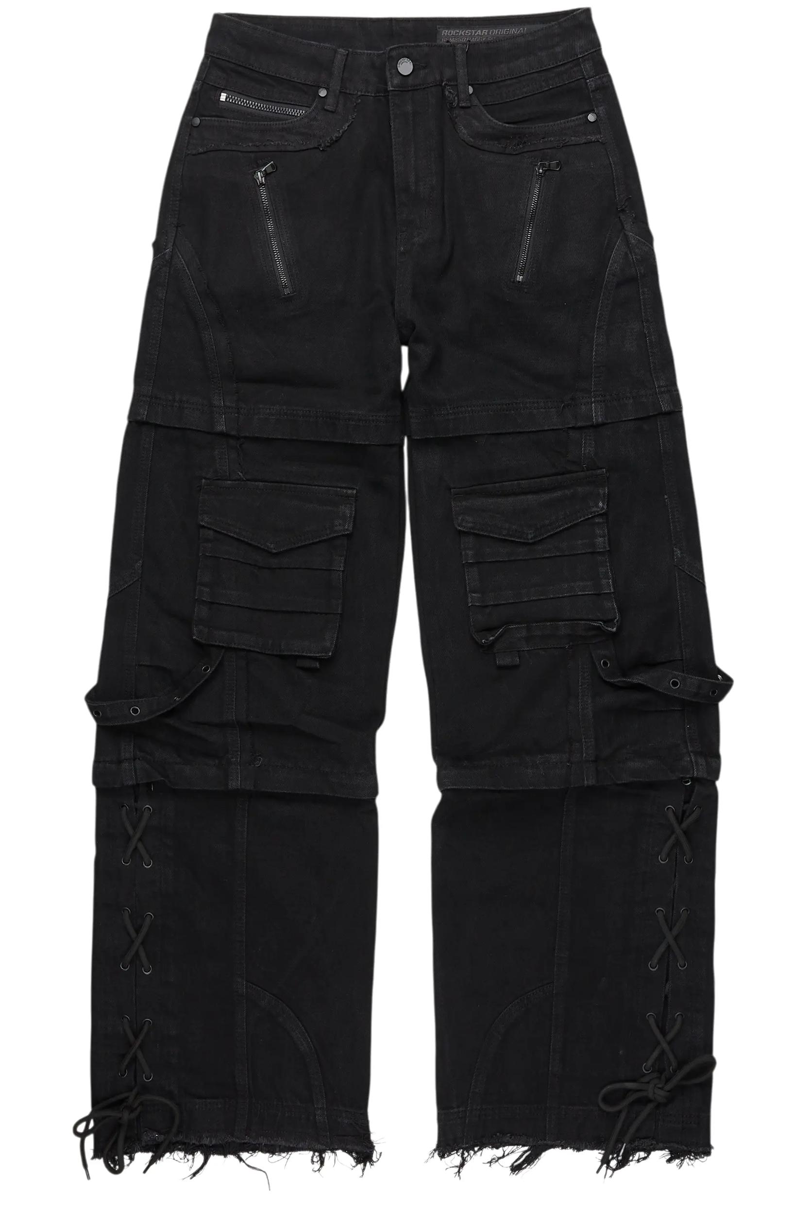 Three Maxi Jet Black Baggy Fit Jean Male Product Image