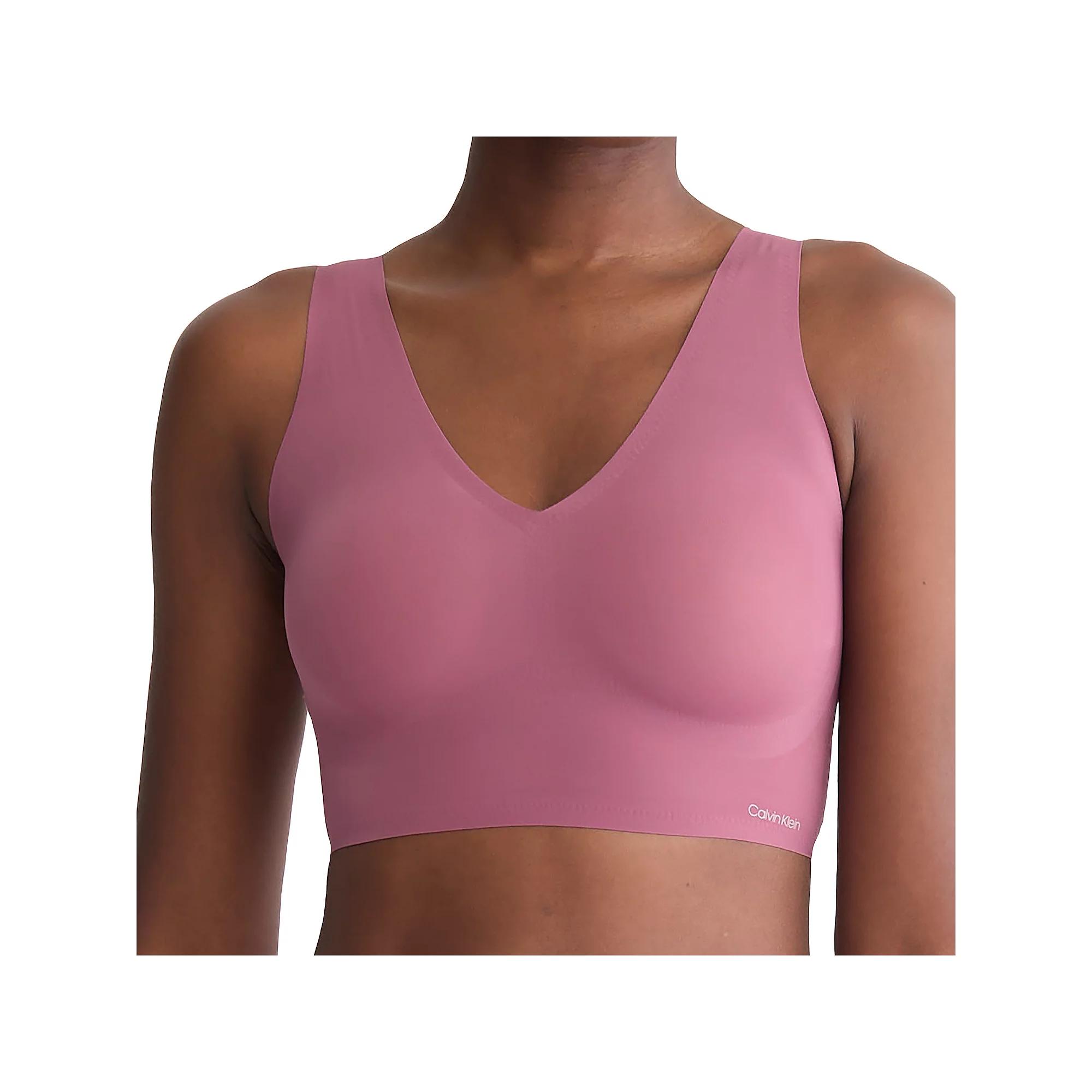 Calvin Klein Invisibles Comfort Lightly Lined V-Neck Bralette QF4708, Women's, Size: Large, Deep Pink Product Image