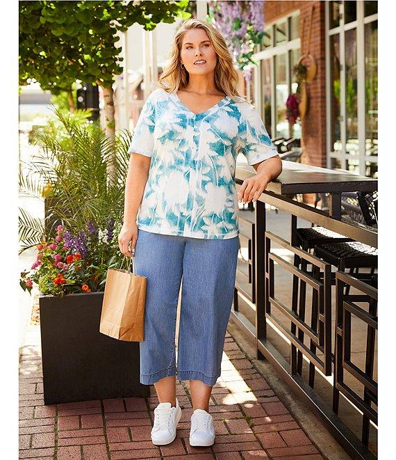 Westbound Plus Size Cotton Lyocell Crop Pull-On Pants Product Image