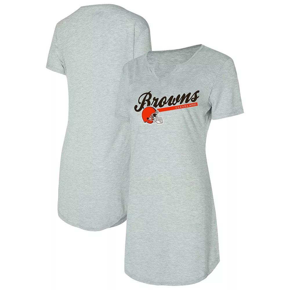 Women's Concepts Sport Gray Cleveland Browns Petition Knit Nightshirt, Size: Large, Grey Product Image