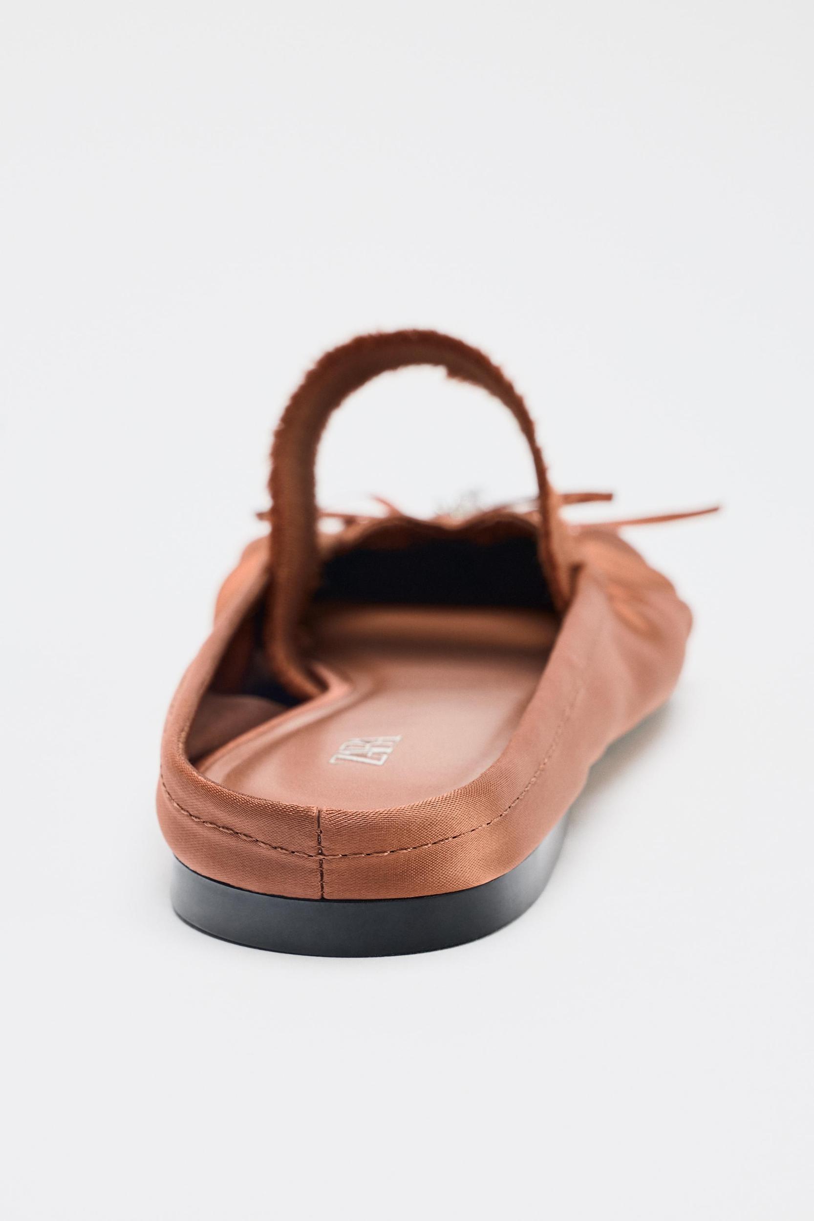 SATIN EFFECT SLINGBACK SHOES Product Image