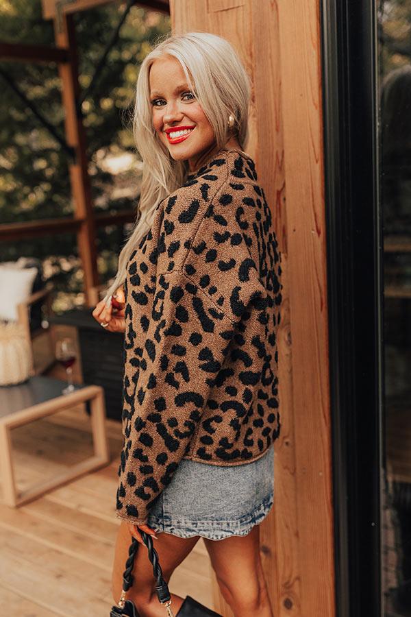 For The Love Of Leopard Knit Sweater Product Image