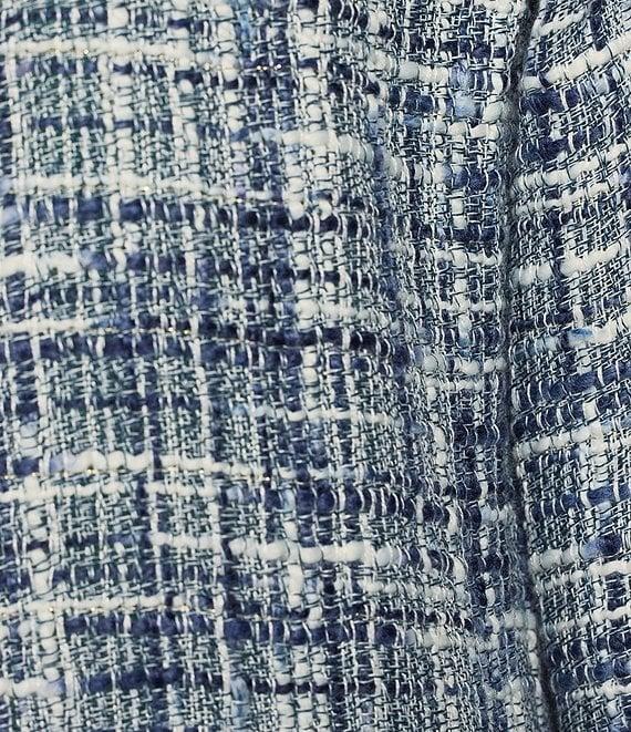 Calvin Klein Tweed Collarless Open-Front Cropped Jacket Product Image