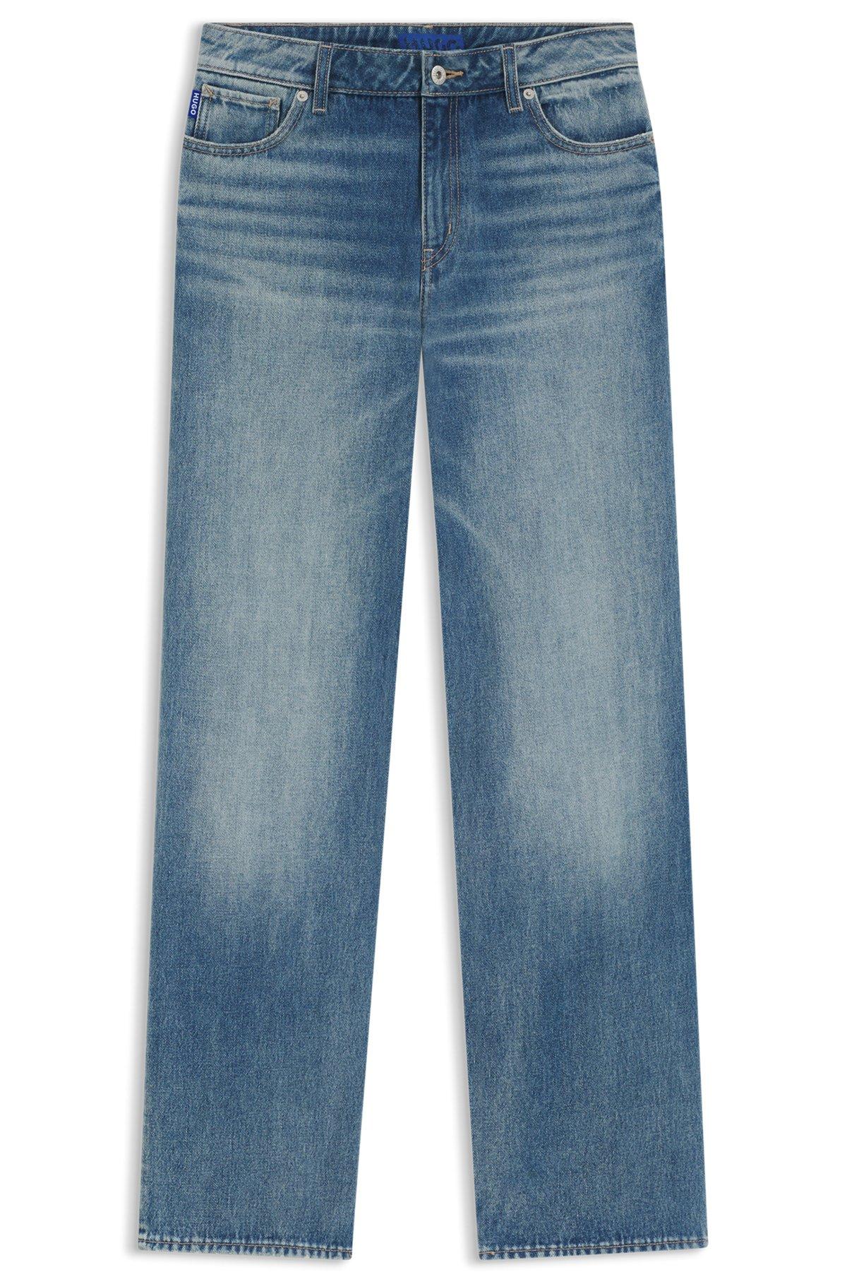 Baggy-fit jeans in blue rigid denim Product Image