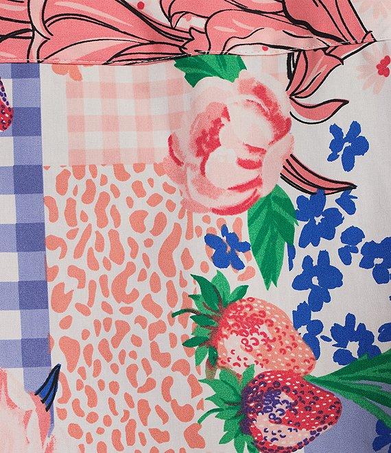 Foxcroft June Printed Collared Neck 3/4 Sleeve Top Product Image