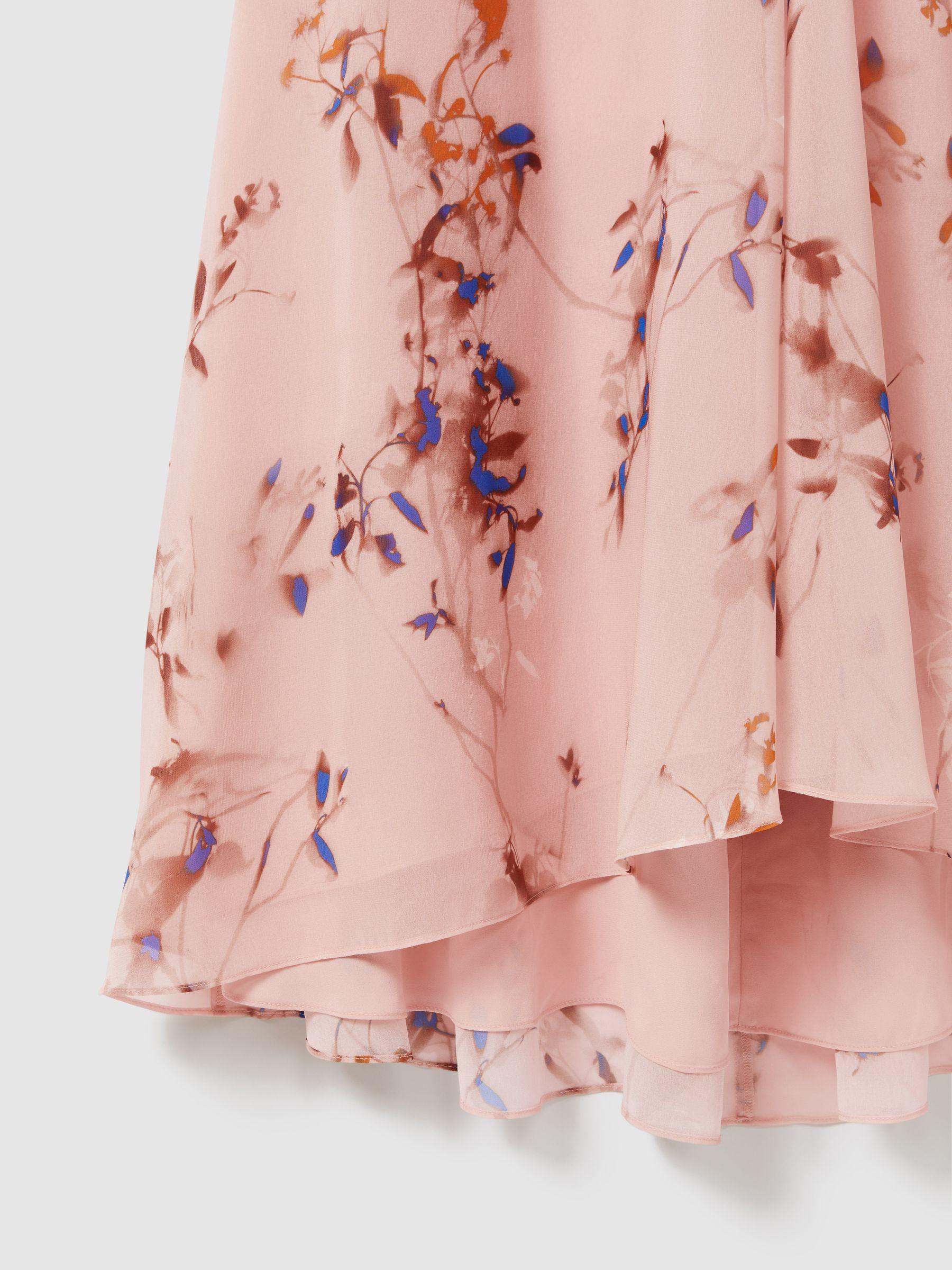 Printed Open Back Midi Dress in Blush Product Image