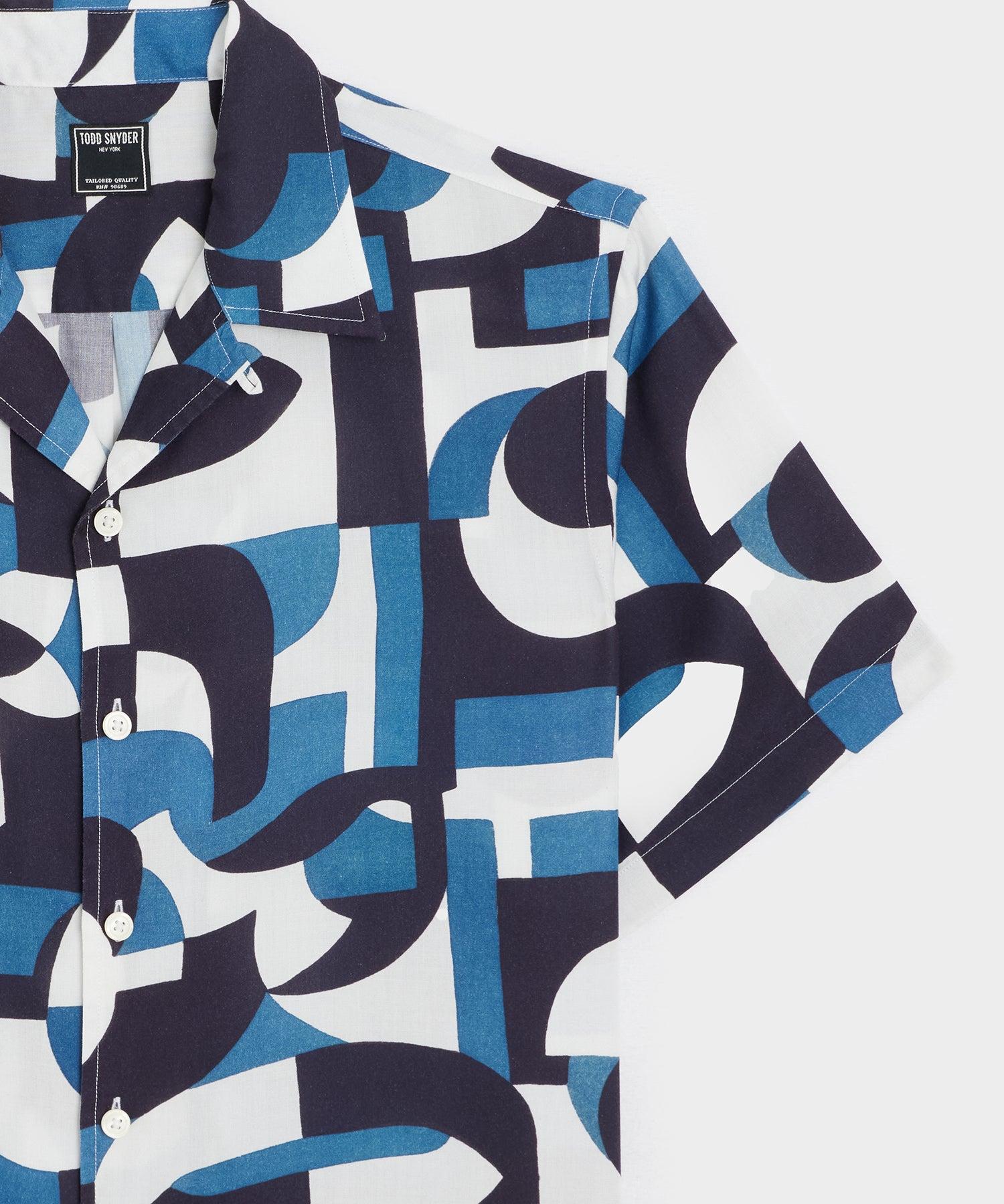 Cropped Rayon Camp Collar Shirt Product Image