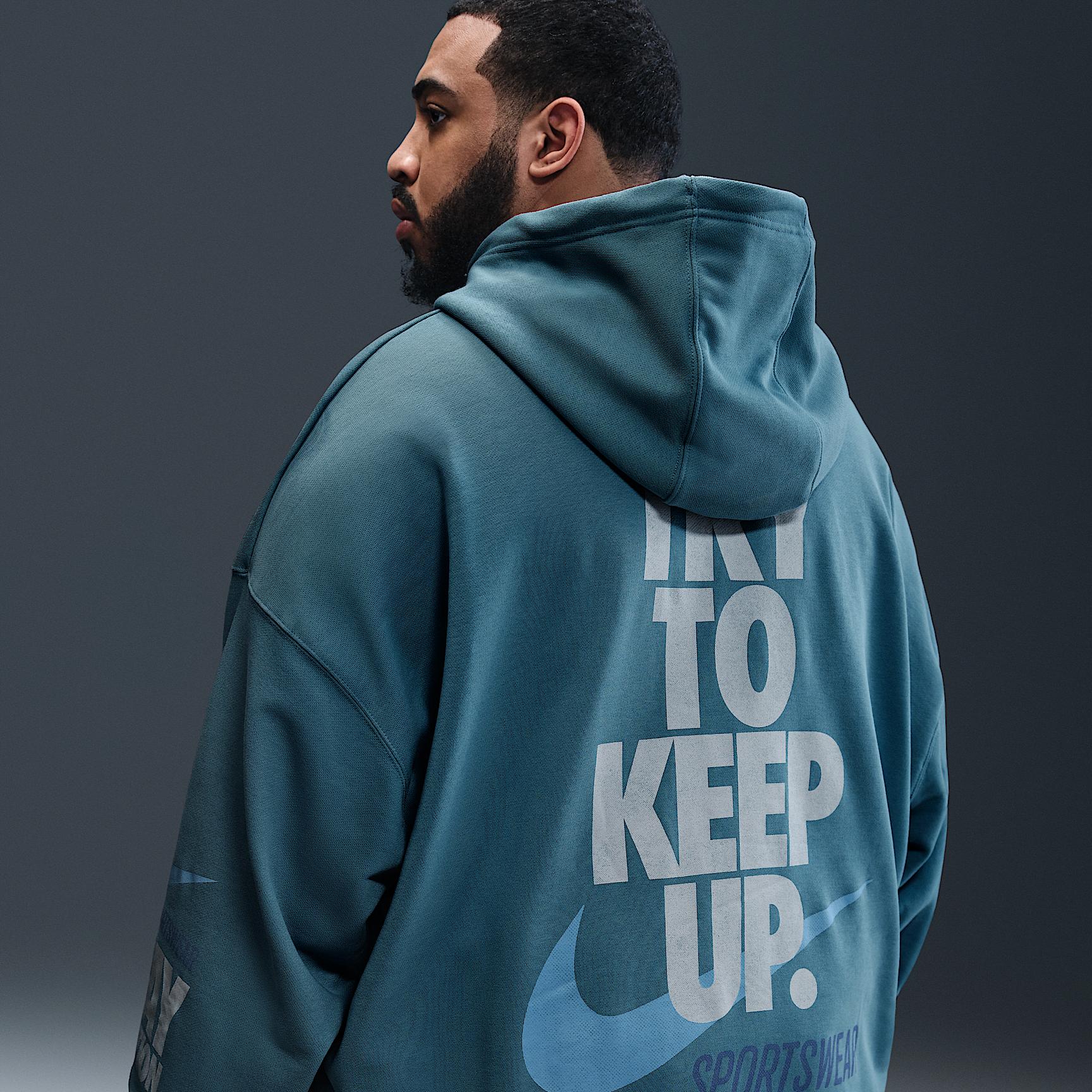 Nike Mens Club Oversized French Terry Pullover Hoodie | IB8257-464 Product Image
