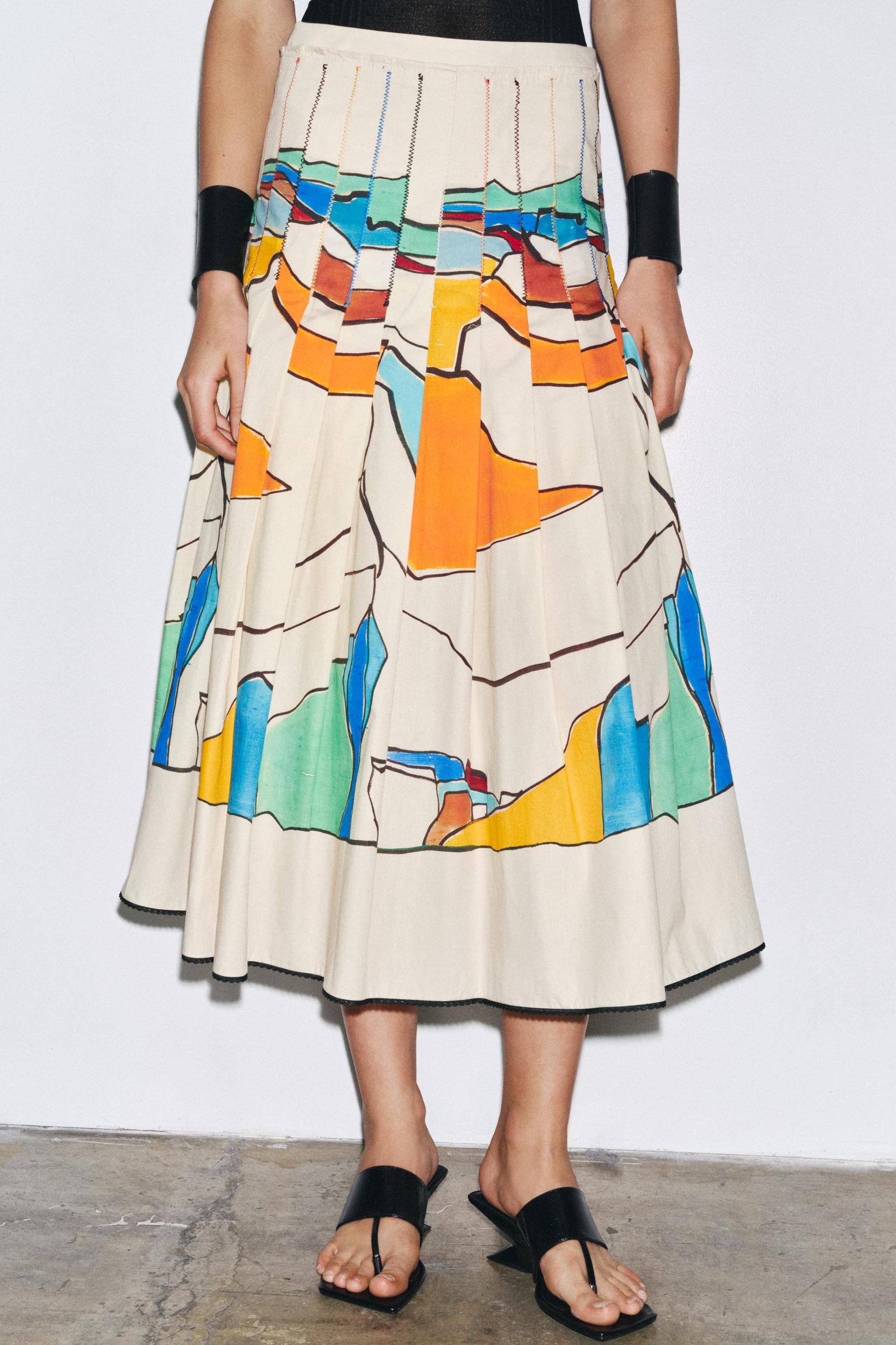 ZW COLLECTION PRINTED PLEATED SKIRT Product Image