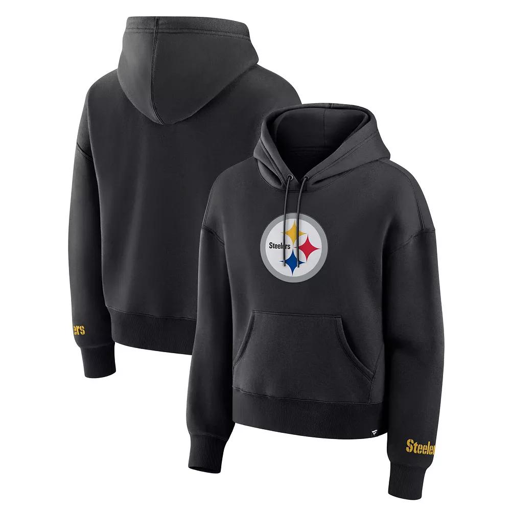 Women's Fanatics Black Pittsburgh Steelers Legacy Fleece Pullover Hoodie, Size: XL Product Image