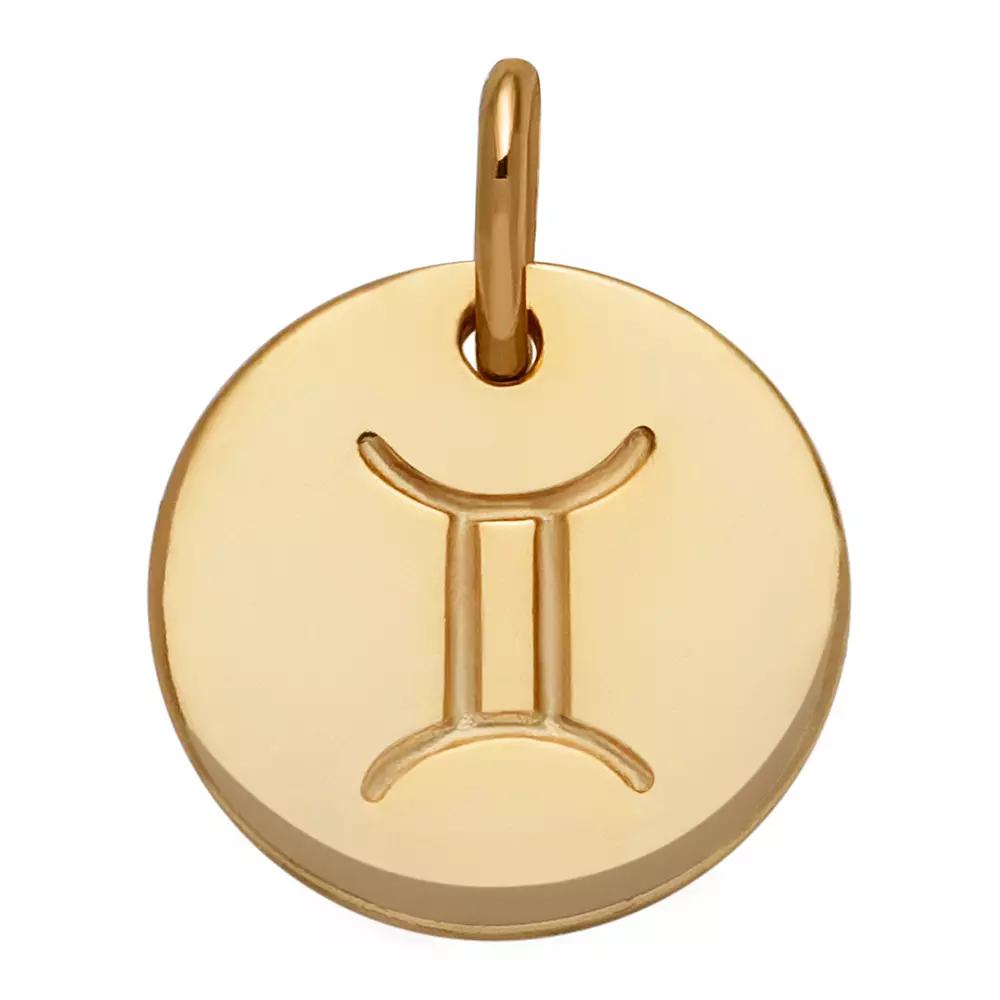 PRIMROSE 18k Gold Over Silver Etched Zodiac Disc Charm, Women's, Gold Tone Libra Product Image