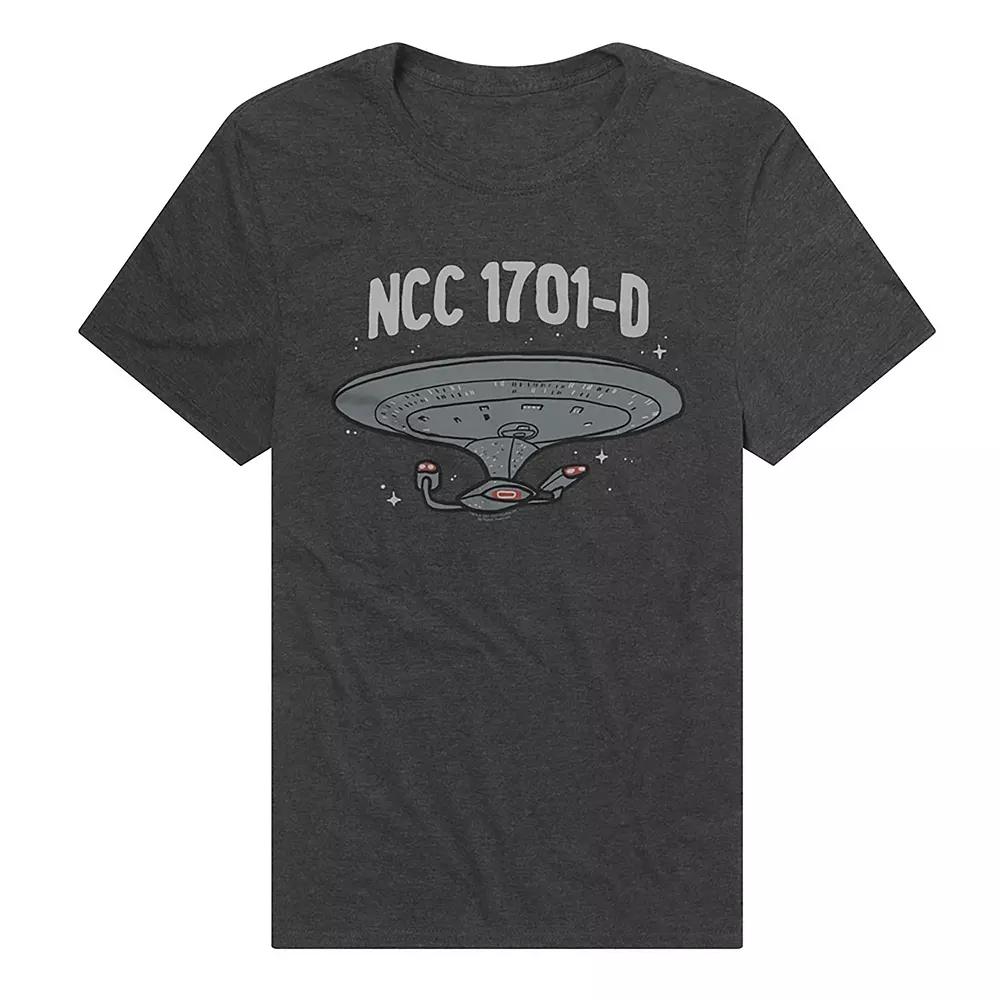 Mens NCC 1701-D Star Trek Enterprise Graphic Tee Grey Product Image
