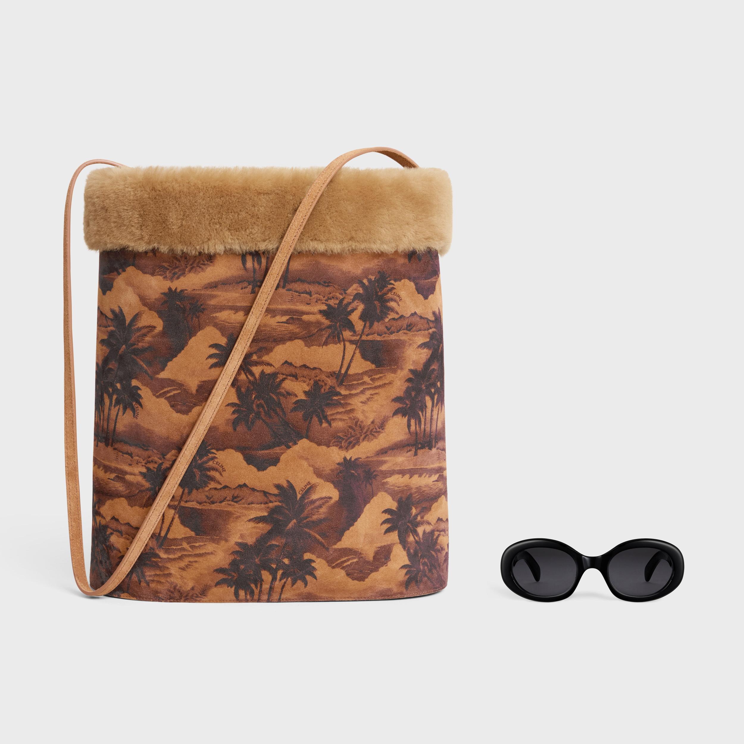 BUCKET IN SHEARLING PALM TREES PRINT Product Image