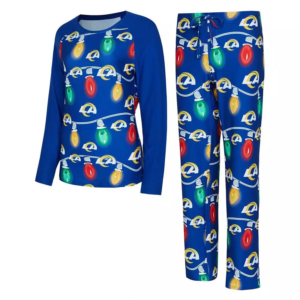 Women's Concepts Sport Los Angeles Rams Garland Knit Raglan Long Sleeve T-Shirt & Pants Set,  Product Image