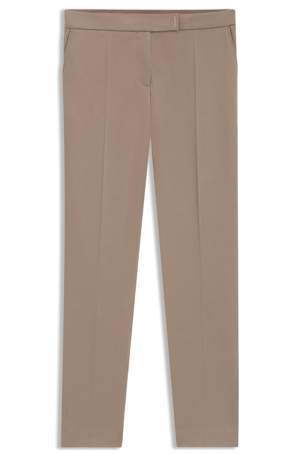 BOSS - Slim-fit pants in micro-structured stretch fabric - Light Brown Product Image