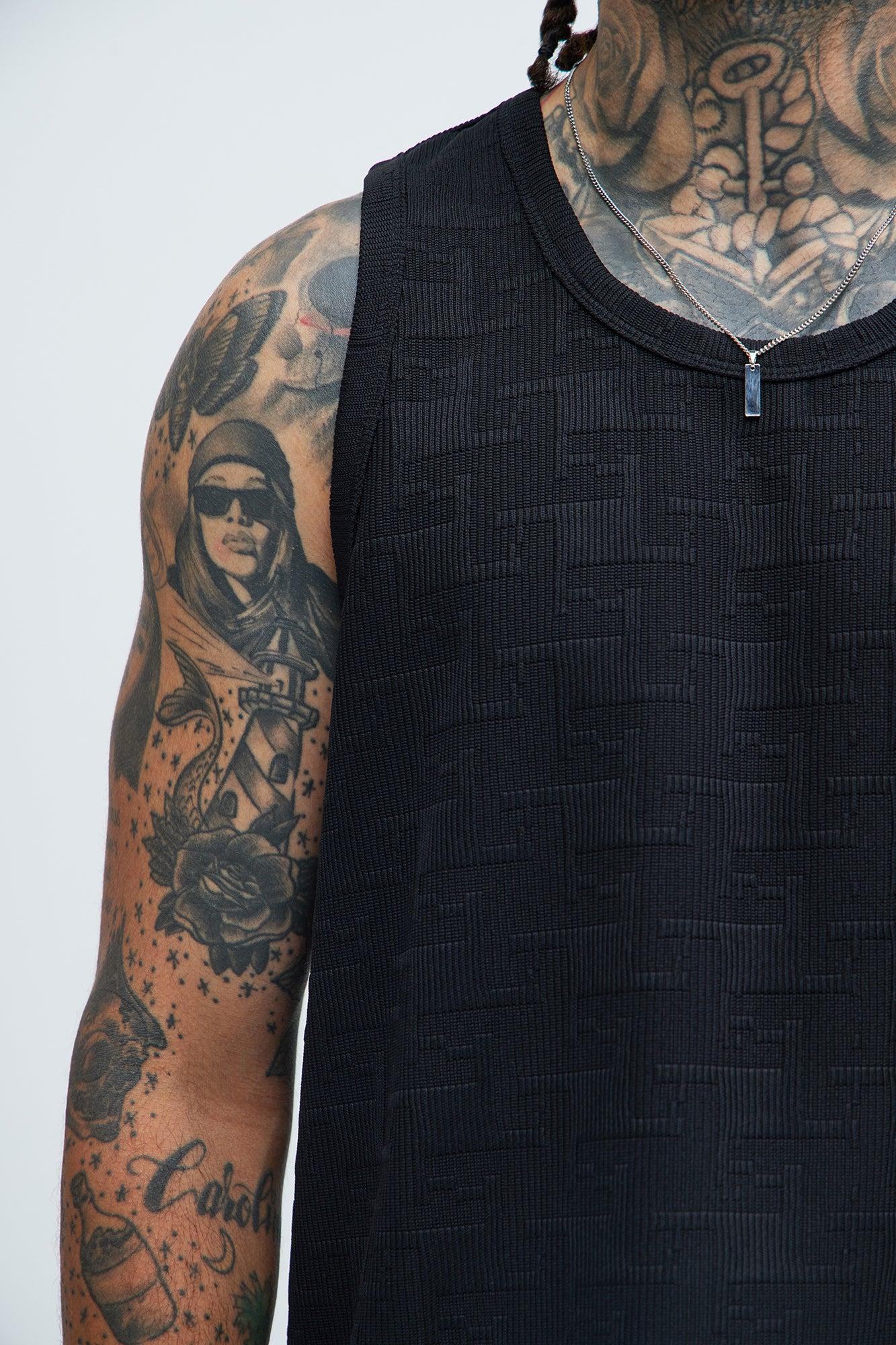 Ethel Textured Relaxed Tank - Black Product Image